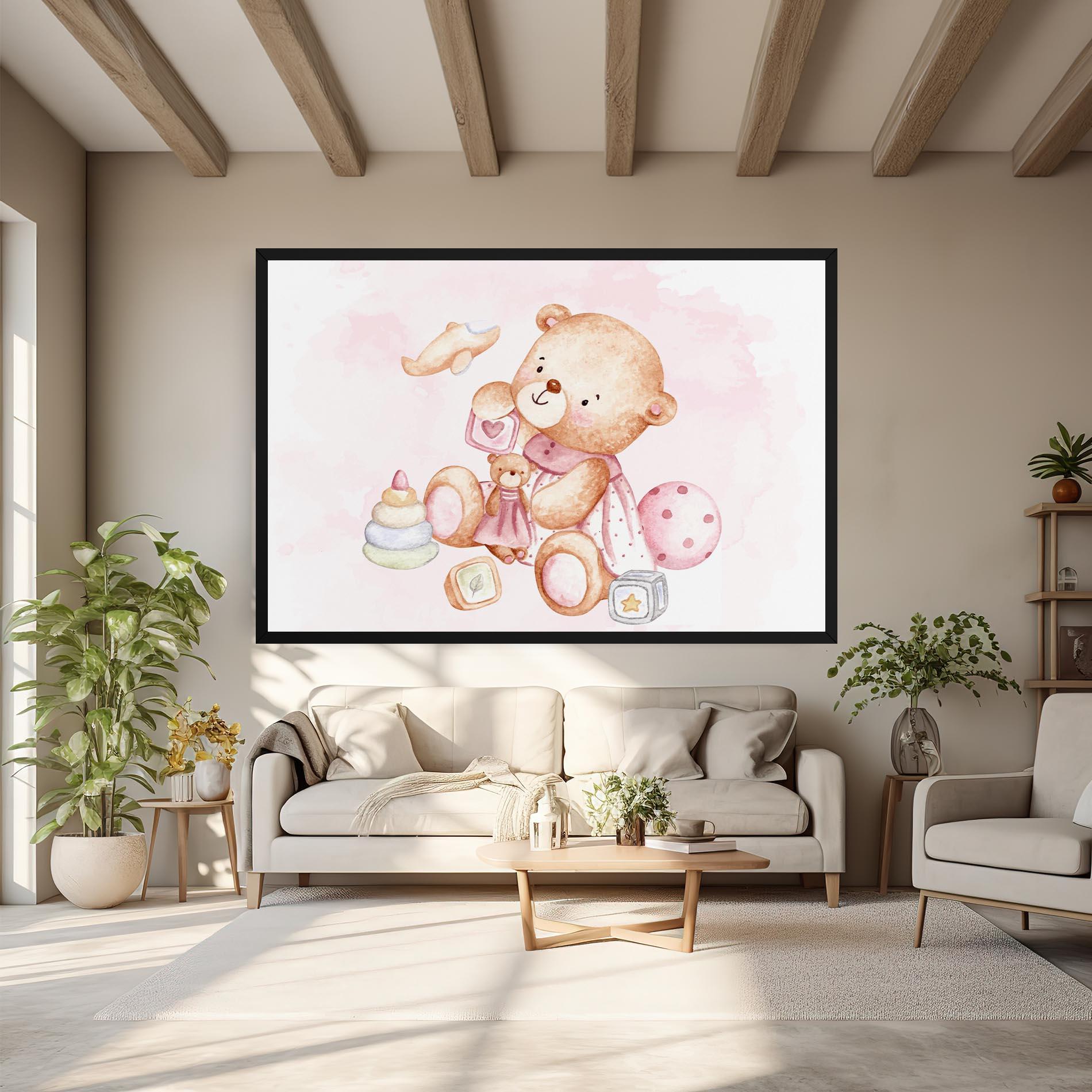 Vászonkép Bear With Toys mockup 6