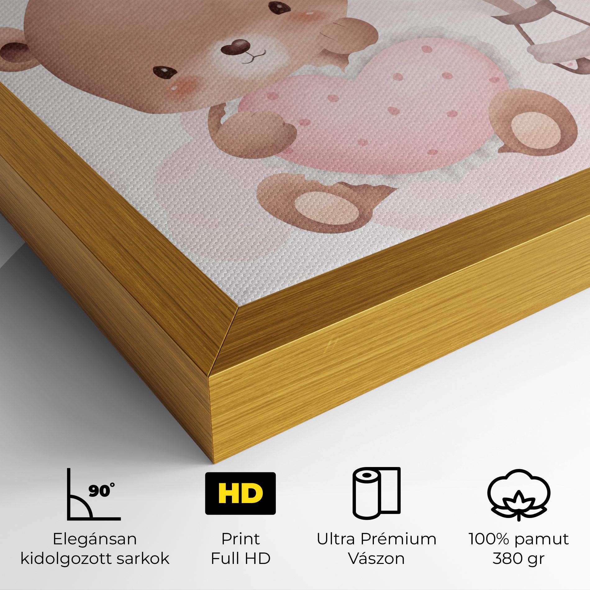 Vászonkép Pink Heart Bear mockup 4
