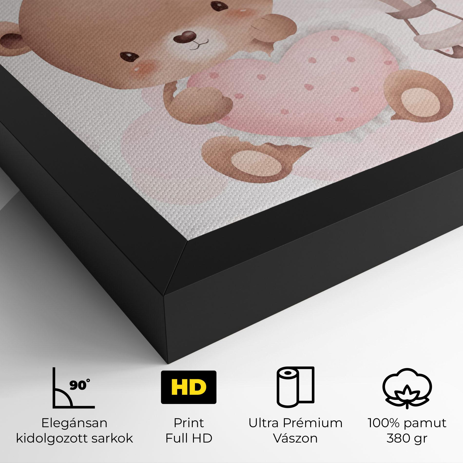 Vászonkép Pink Heart Bear mockup 4