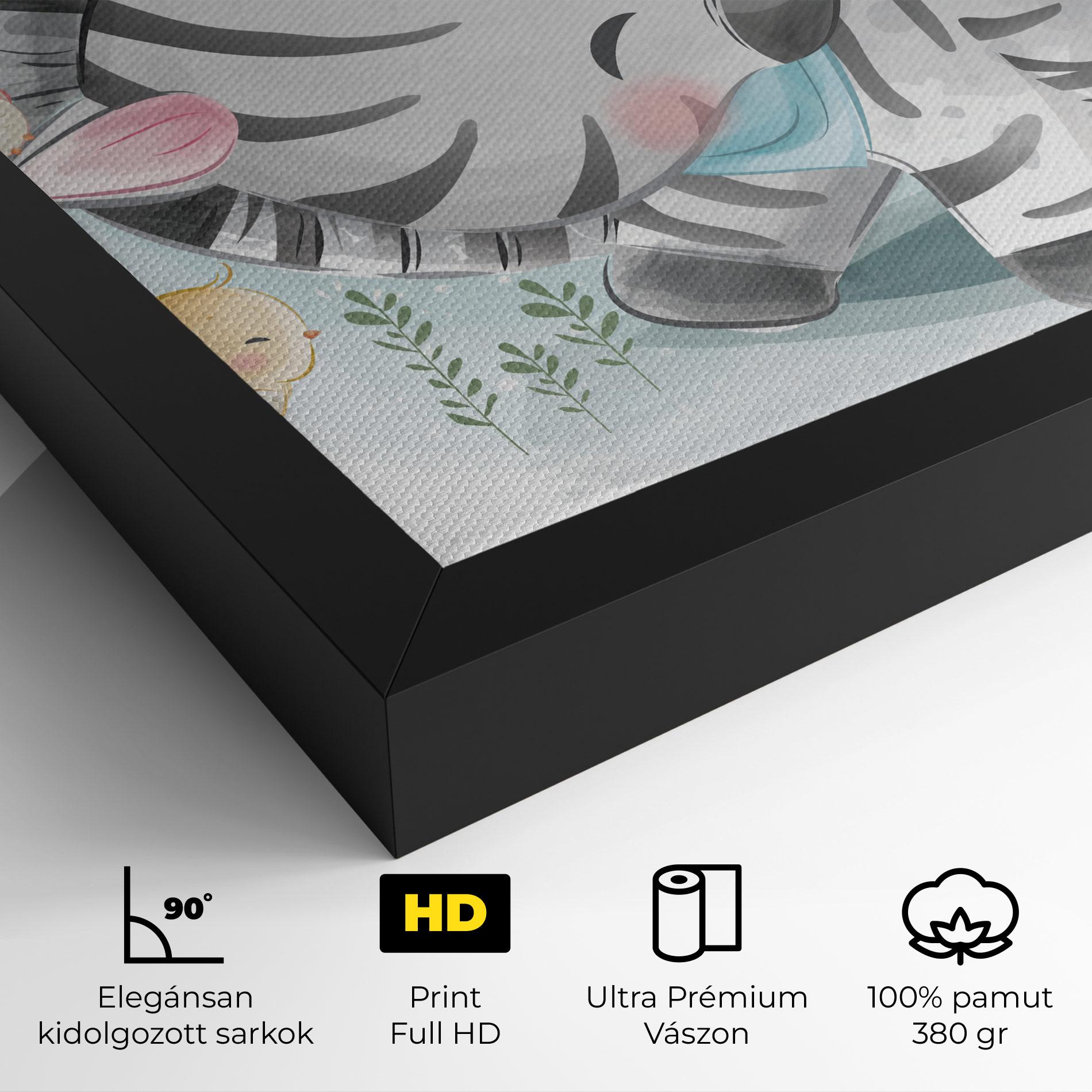 Vászonkép Zebra With Birds mockup 4