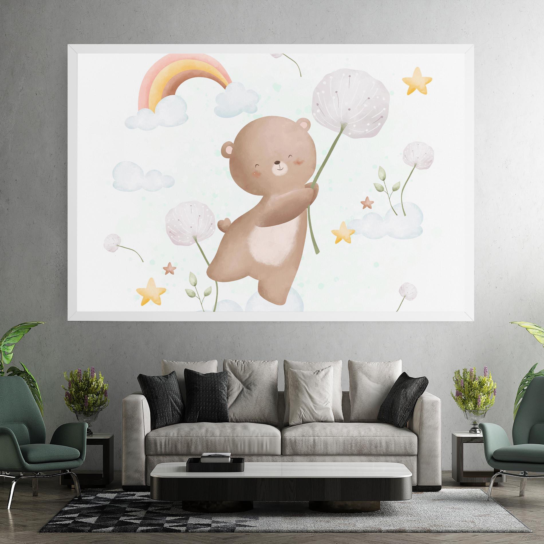 Vászonkép Bear Rainbow Art mockup 7