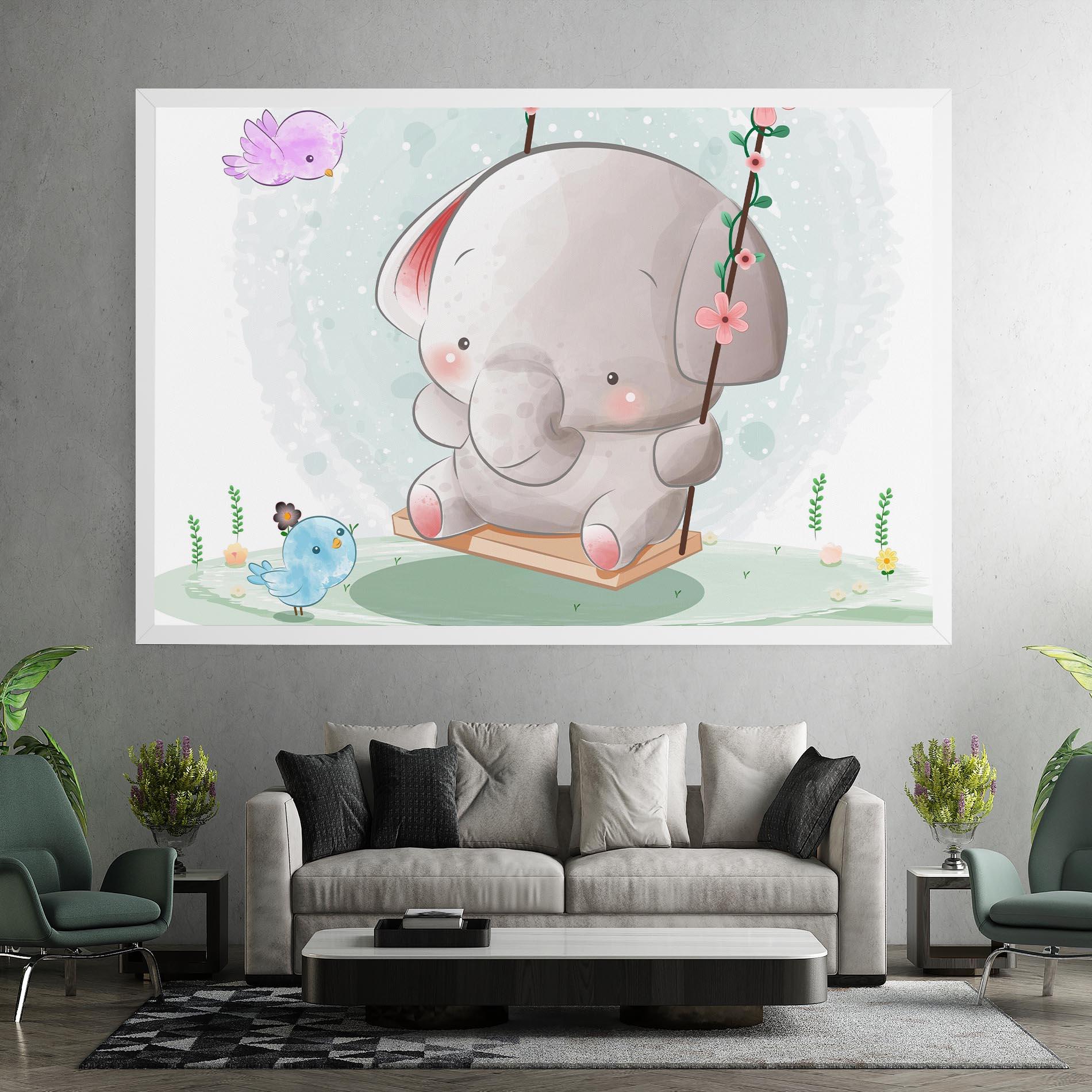 Vászonkép Bird Baby Elephant mockup 7
