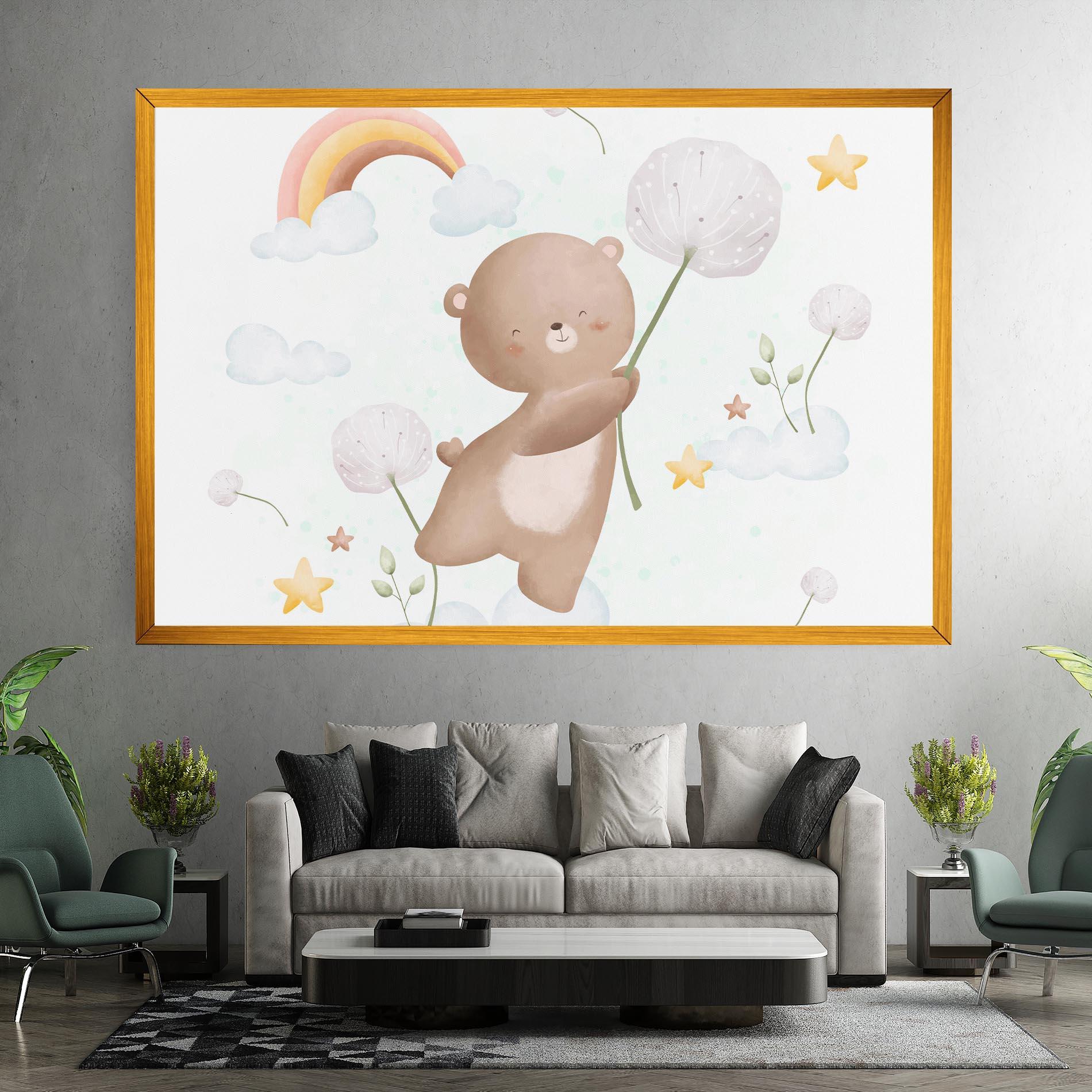 Vászonkép Bear Rainbow Art mockup 7