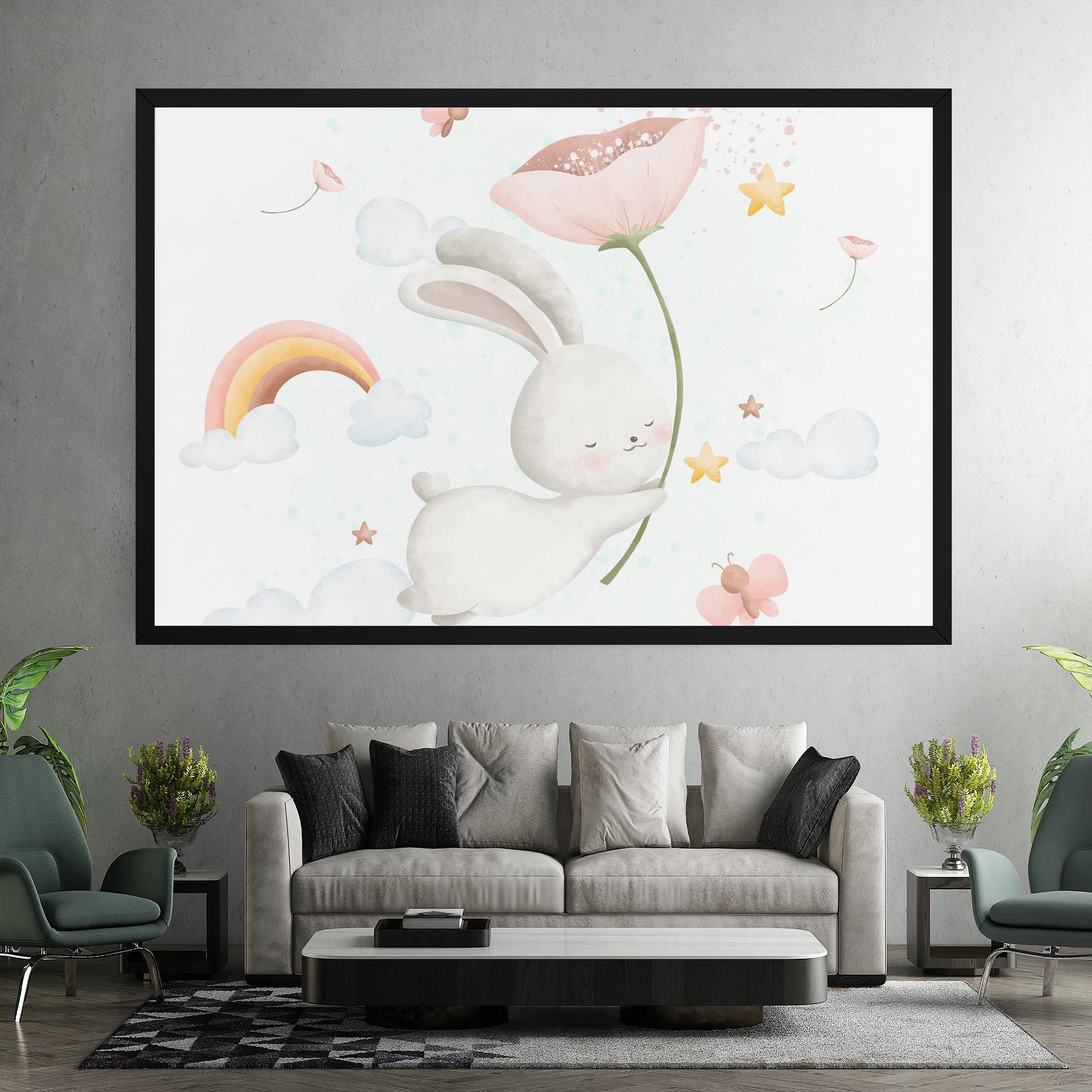 Vászonkép Spring Flower Bunny mockup 7