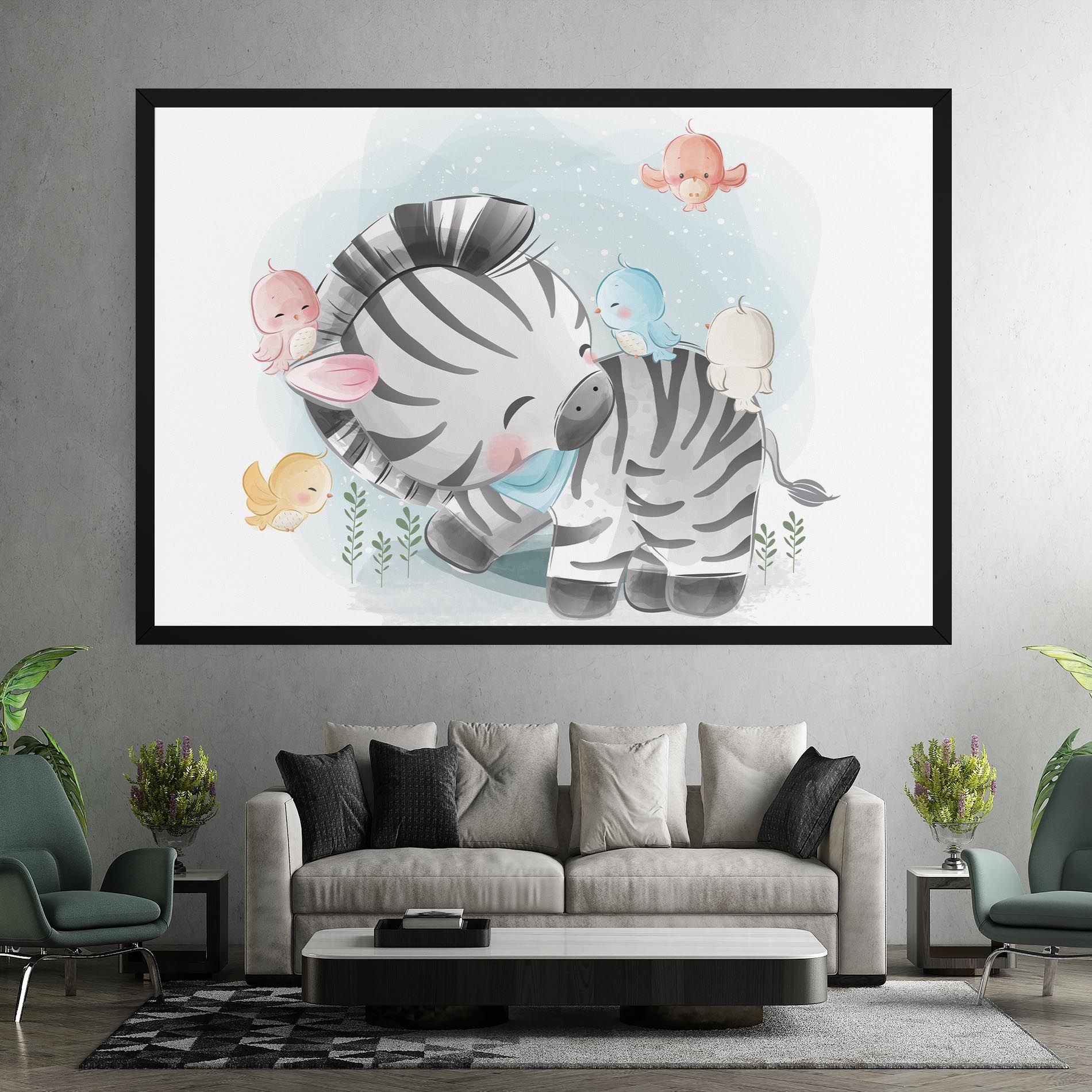 Zebra With Birds mockup 7