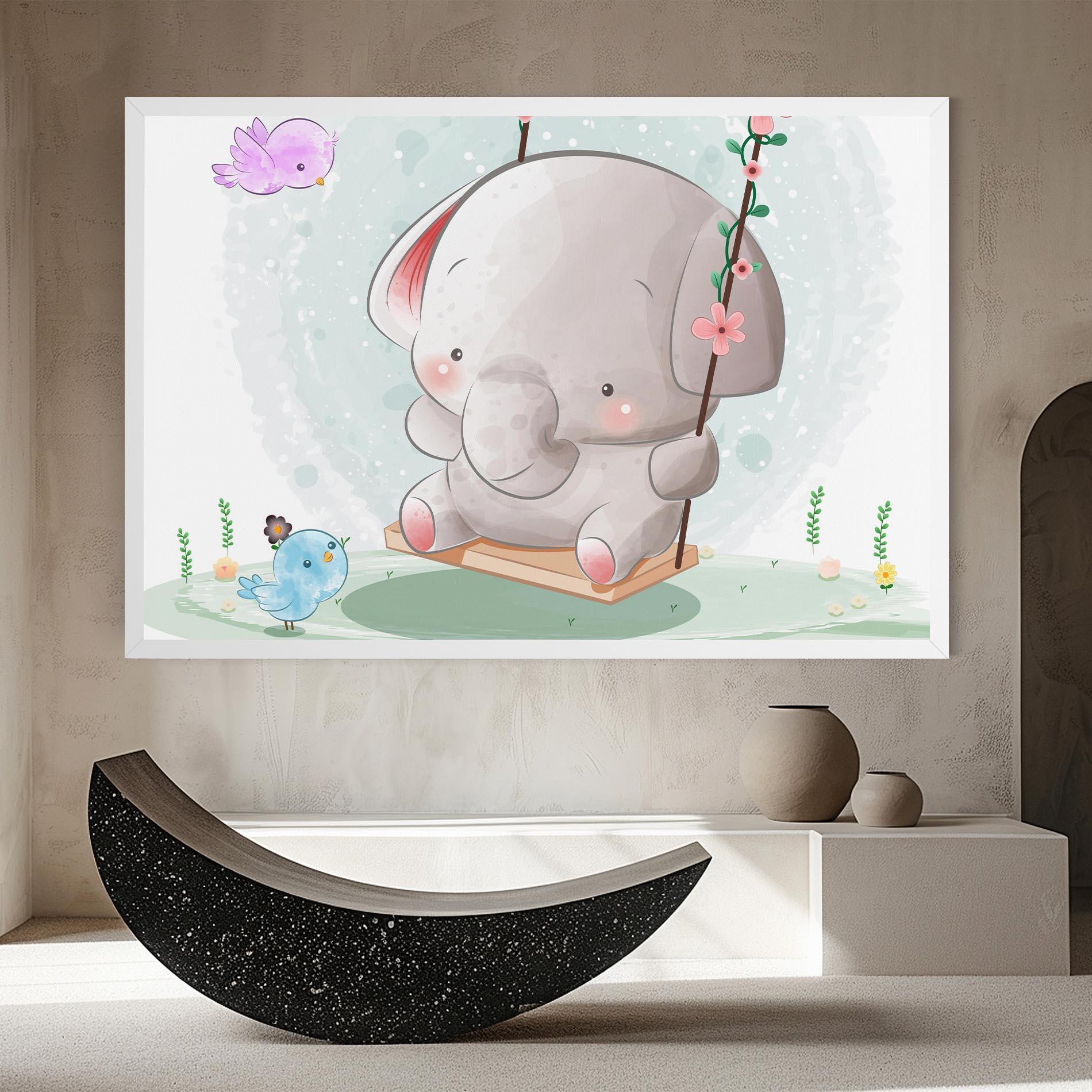 Vászonkép Bird Baby Elephant mockup 8