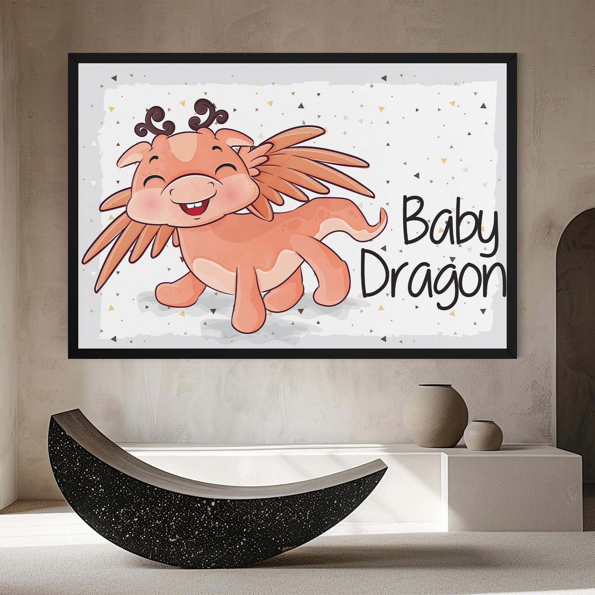 Vászonkép Baby Cute Dragon mockup 8