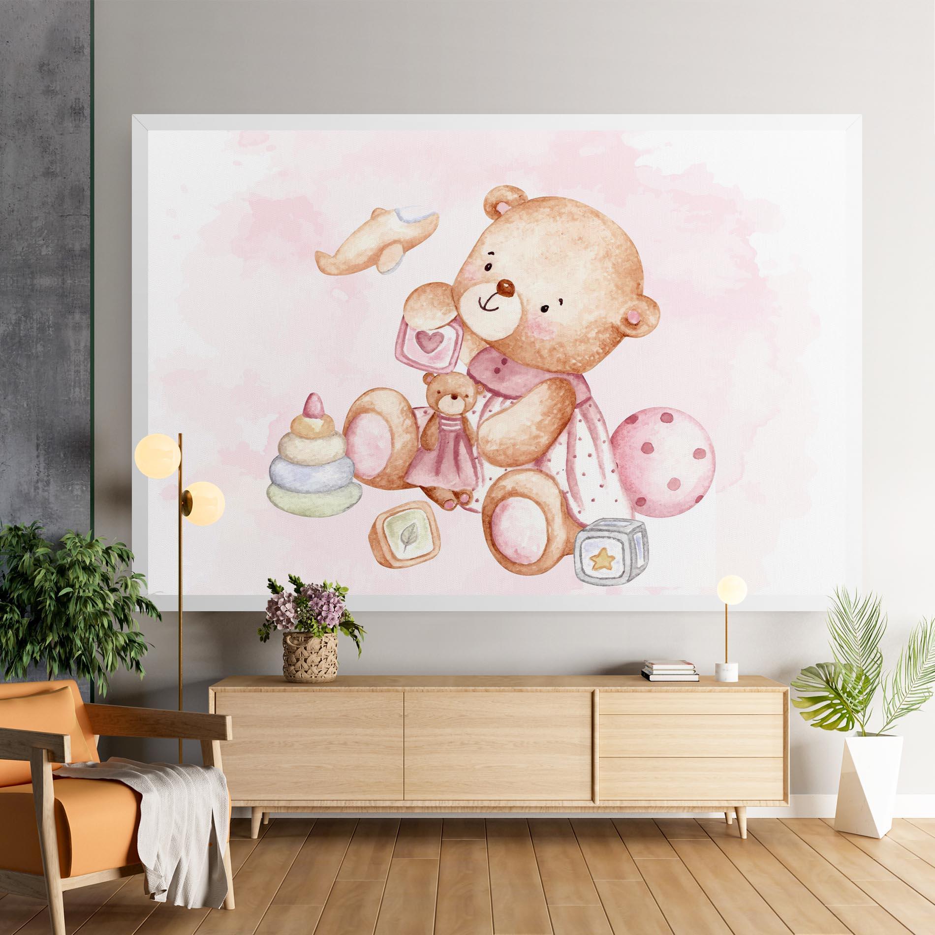 Vászonkép Bear With Toys mockup 9
