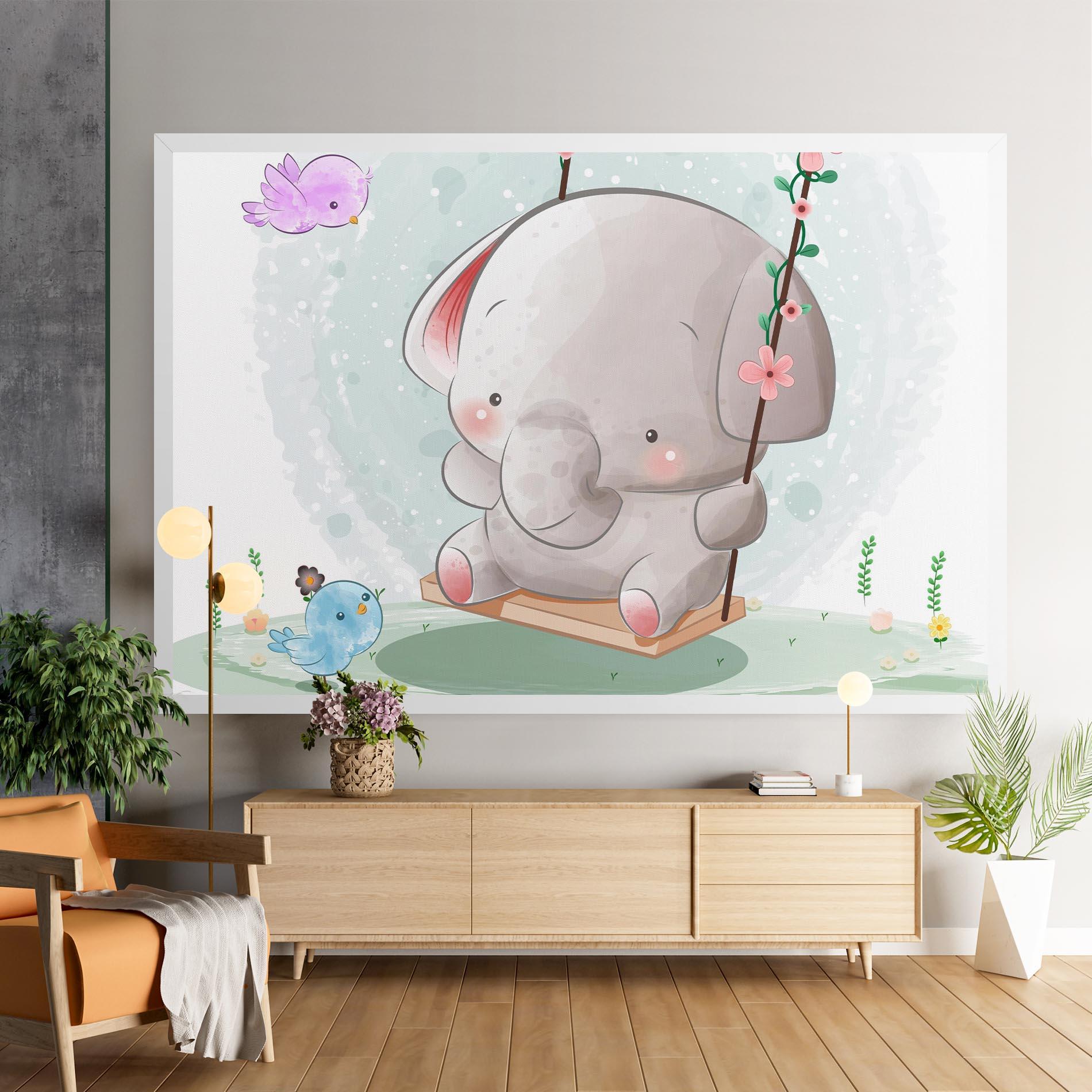 Vászonkép Bird Baby Elephant mockup 9
