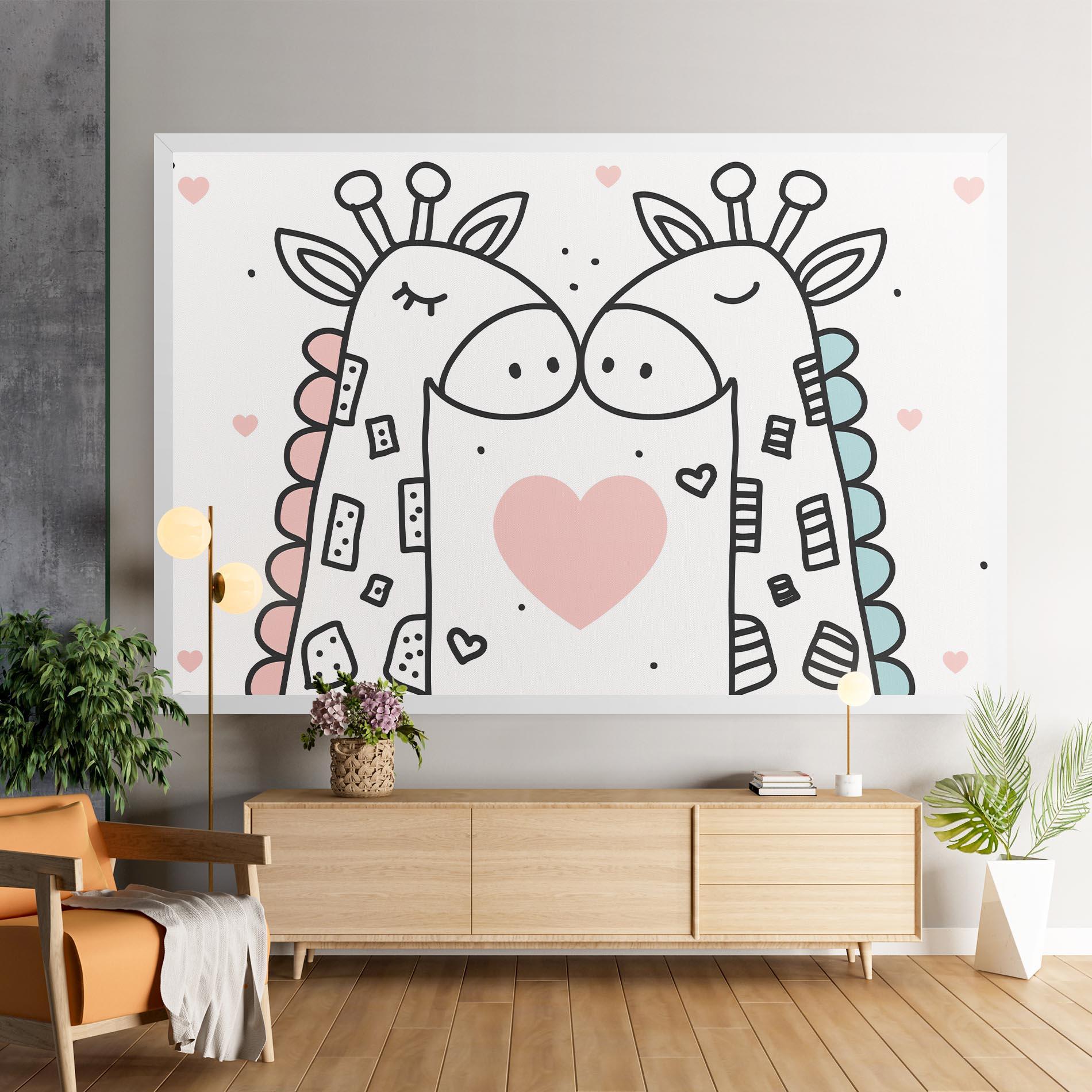 Vászonkép Giraffe Couple mockup 9