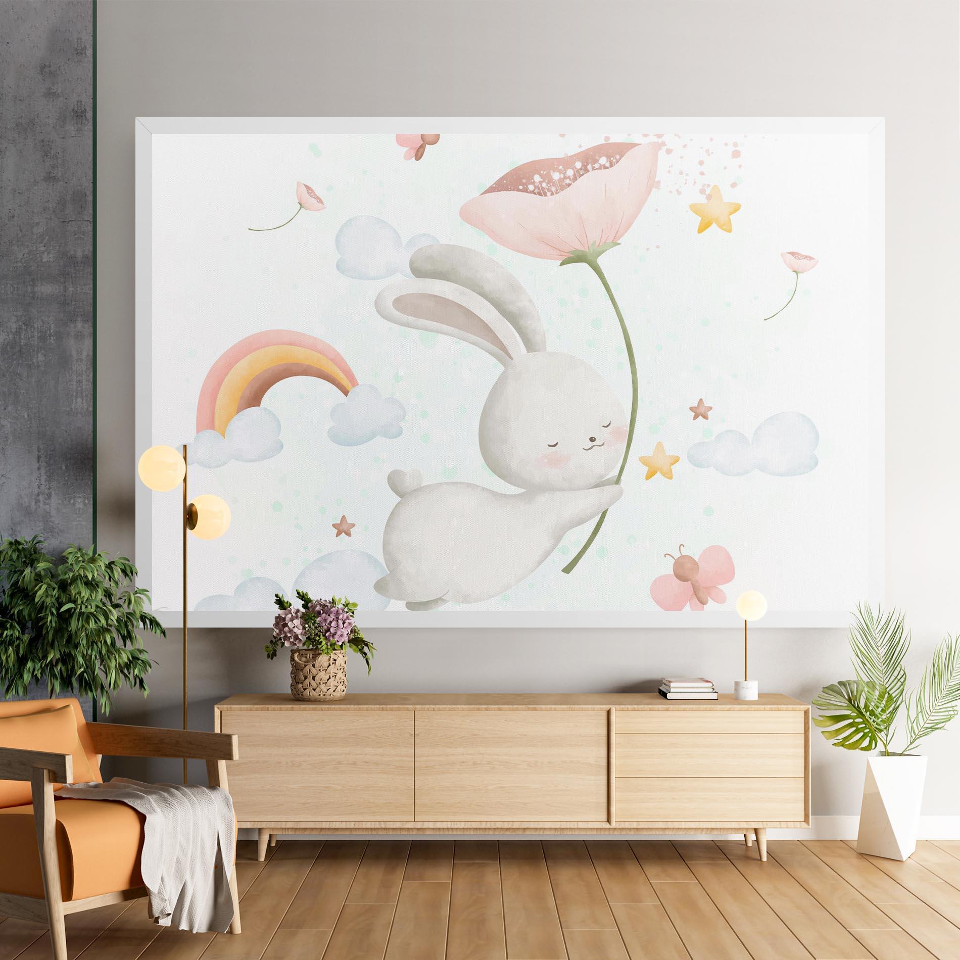 Vászonkép Spring Flower Bunny mockup 9