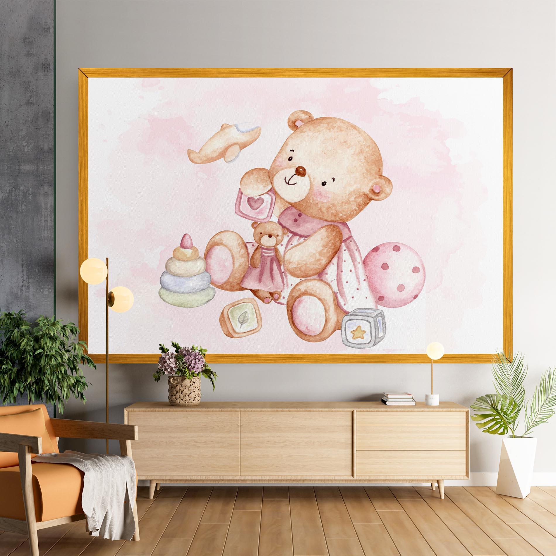 Vászonkép Bear With Toys mockup 9