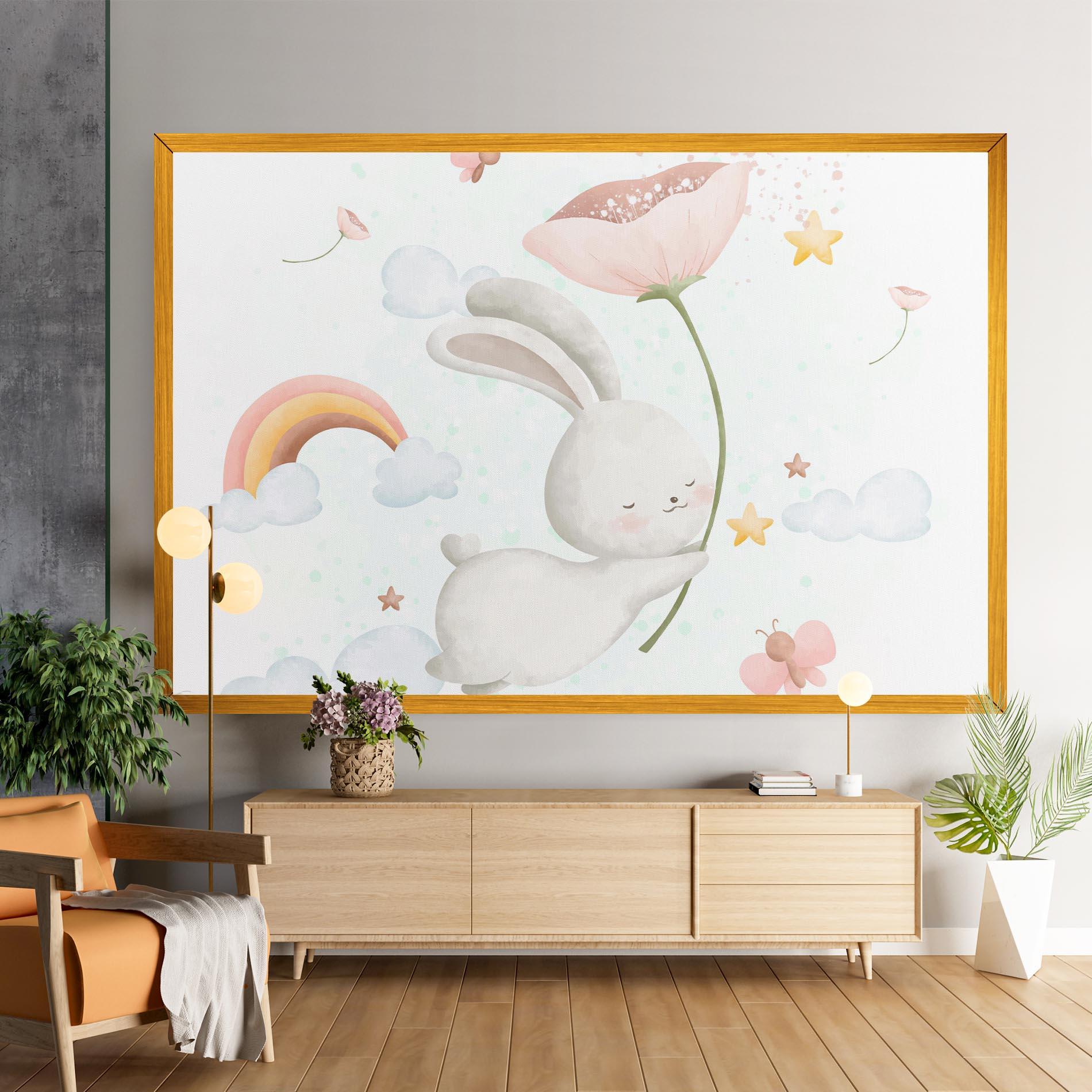 Vászonkép Spring Flower Bunny mockup 9