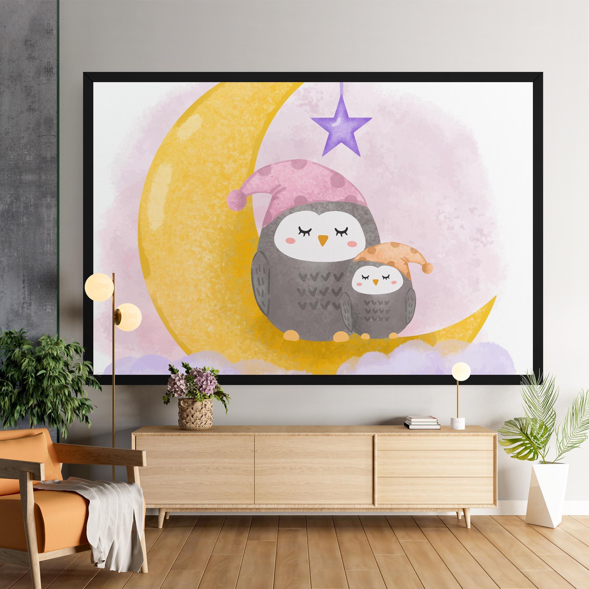 Vászonkép Baby Owl mockup 9