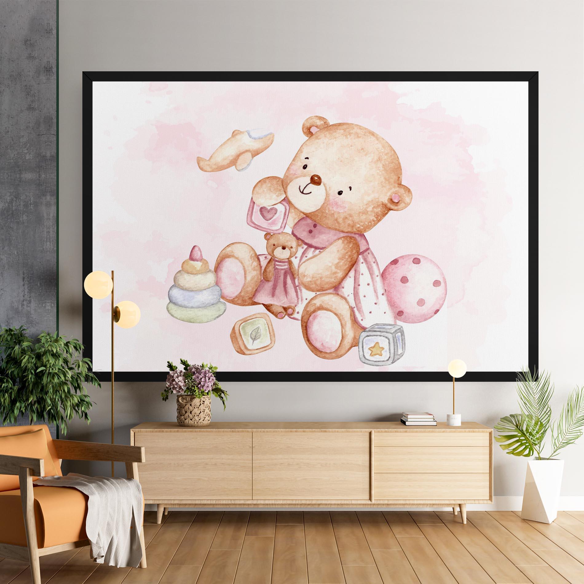 Vászonkép Bear With Toys mockup 9