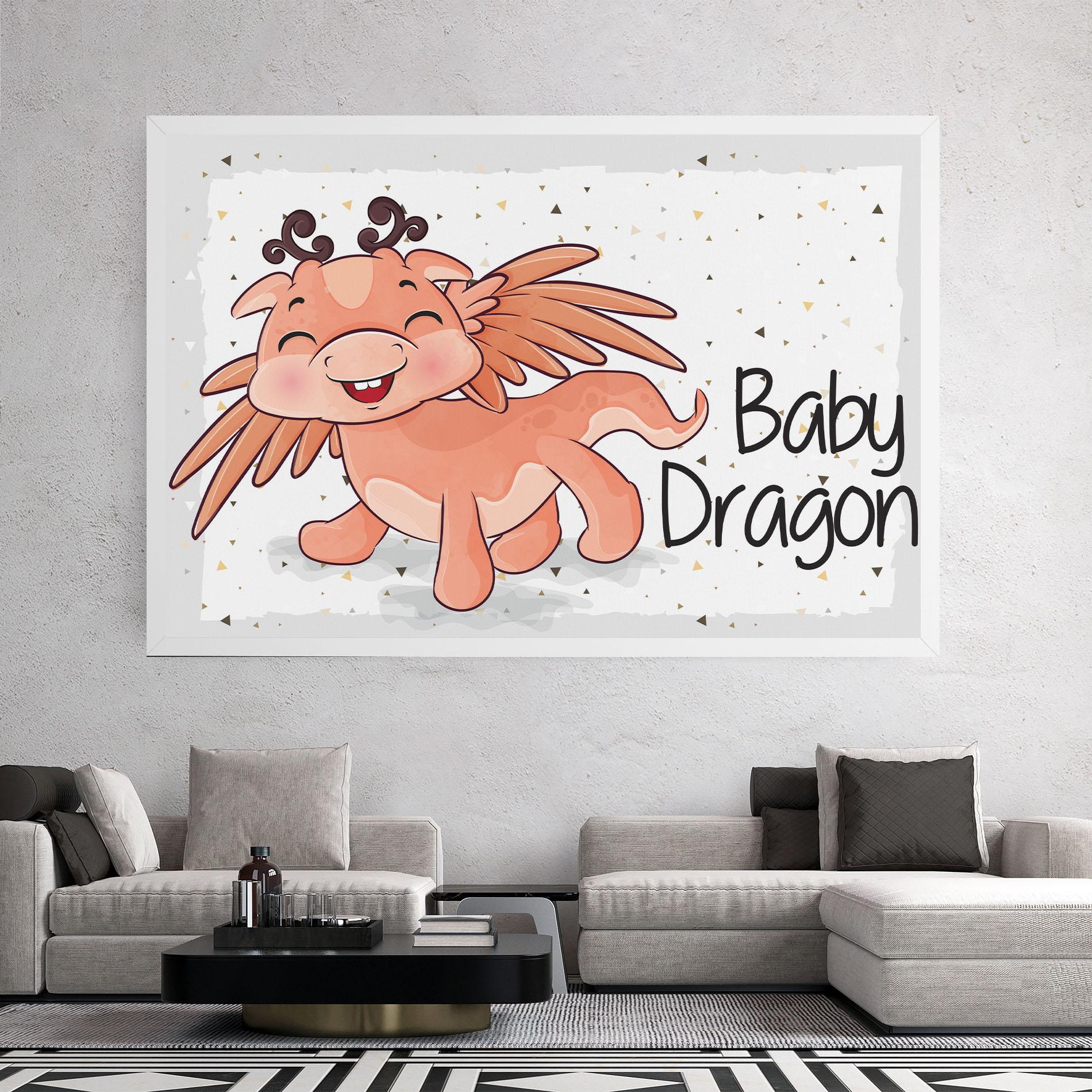 Vászonkép Baby Cute Dragon mockup 2