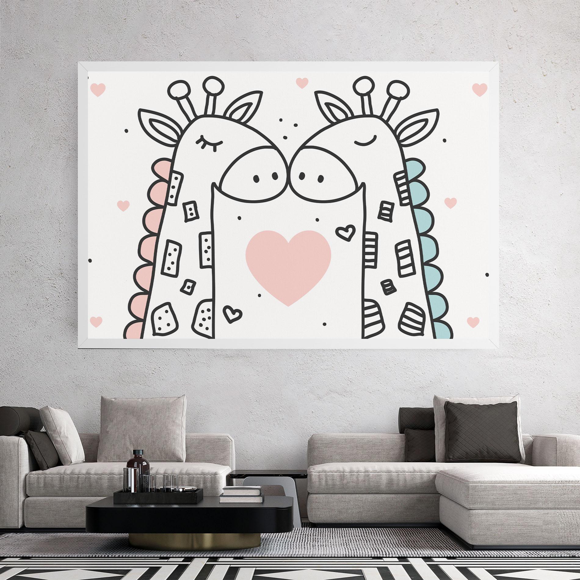 Vászonkép Giraffe Couple mockup 2