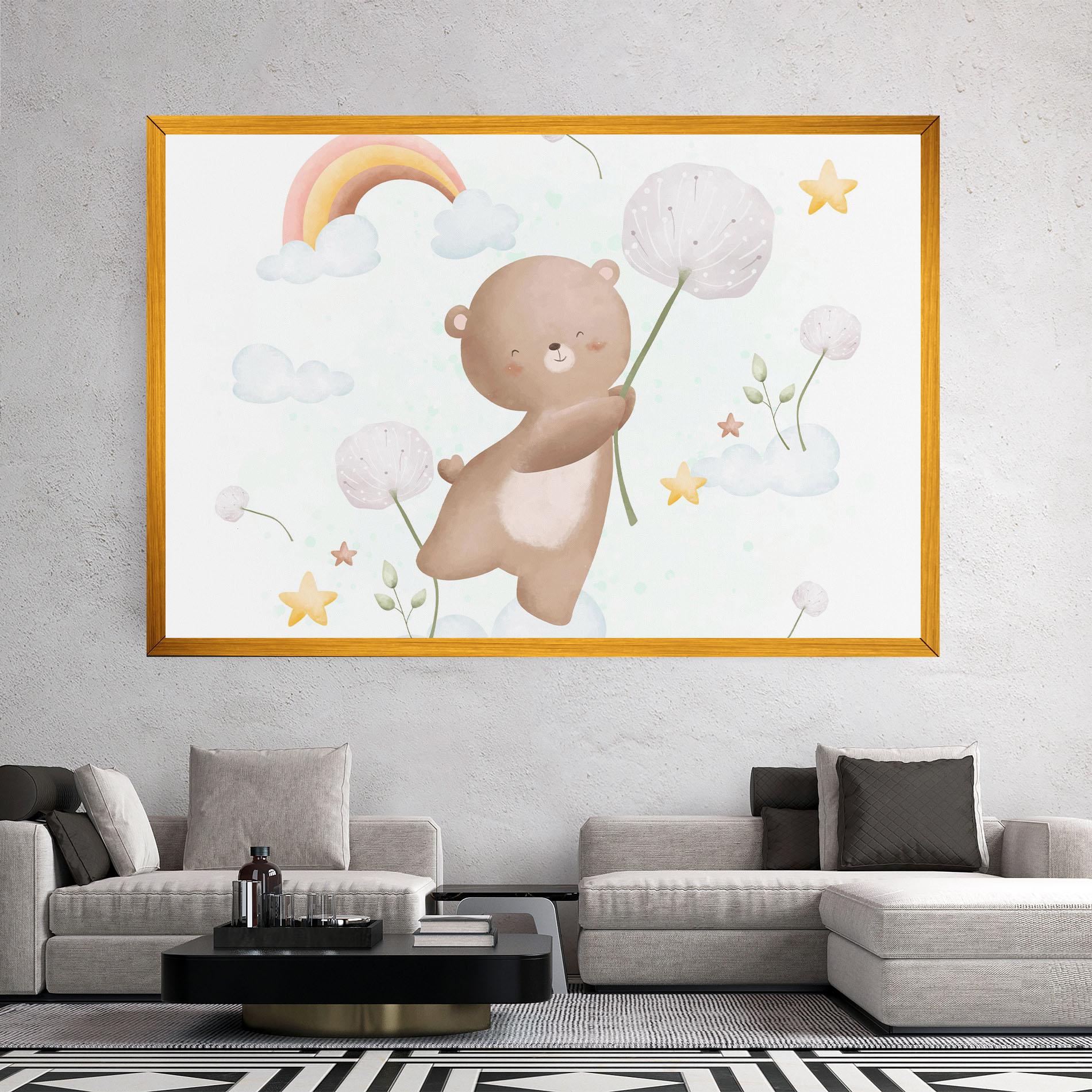 Vászonkép Bear Rainbow Art mockup 2