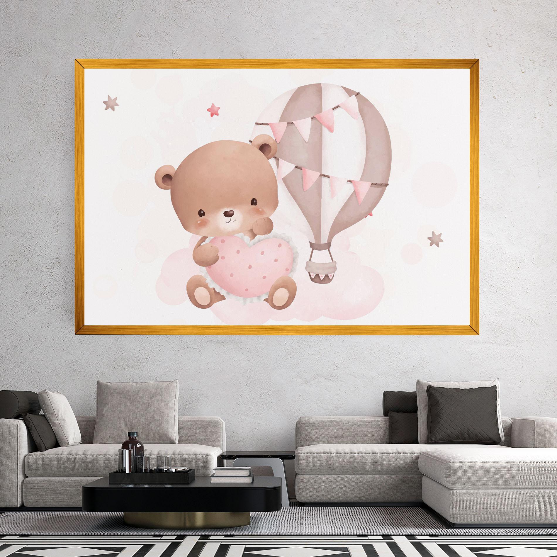 Vászonkép Pink Heart Bear mockup 2