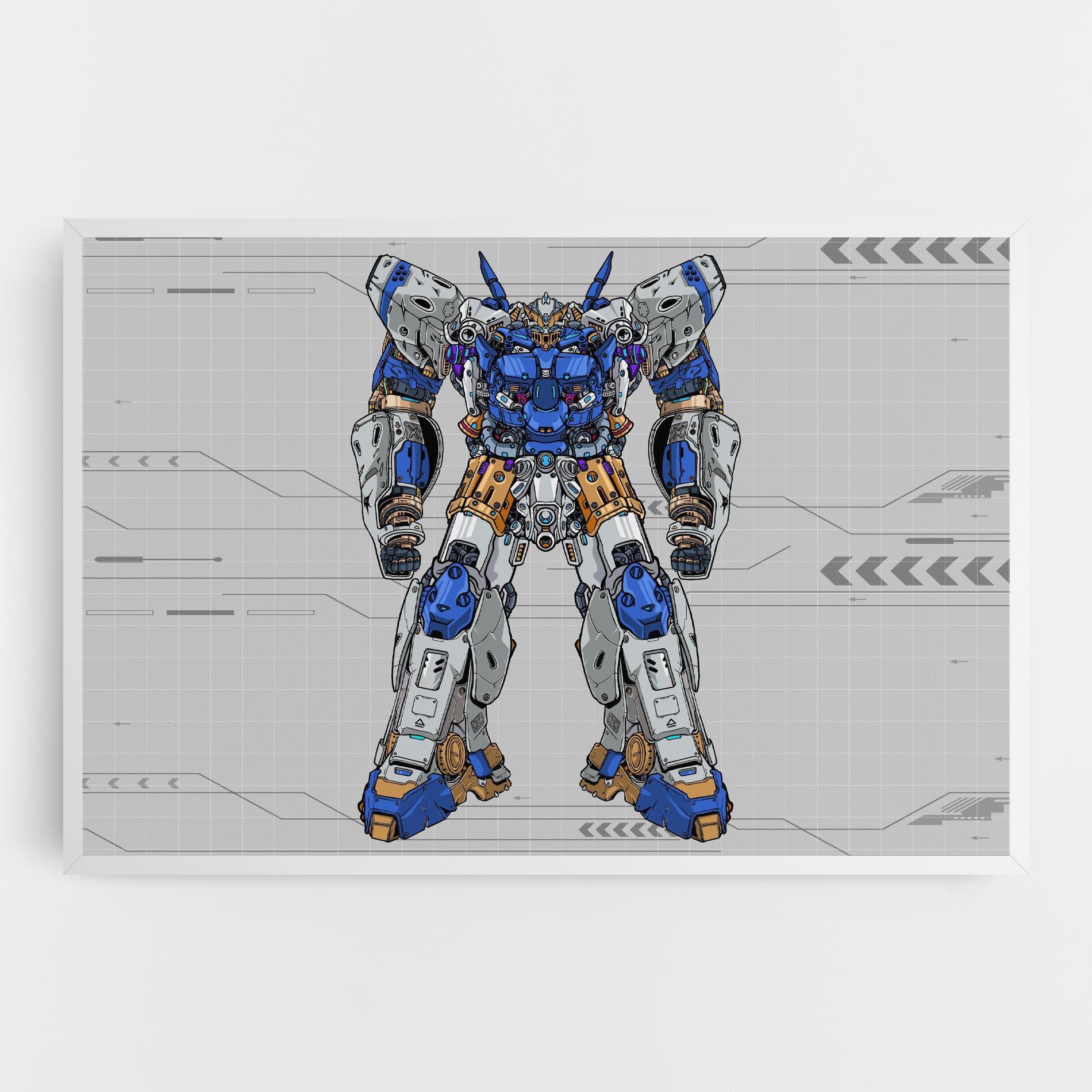 Vászonkép Blue Yellow Robot mockup 0
