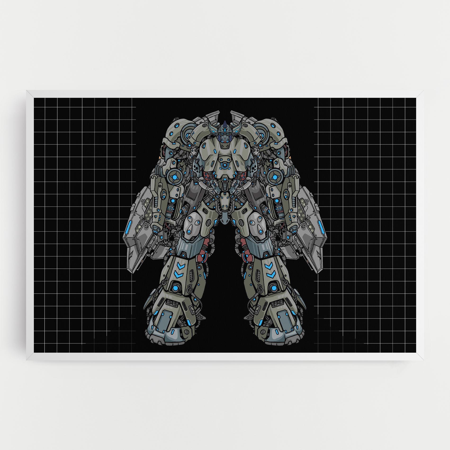 Vászonkép Grey Blue Robot mockup 0
