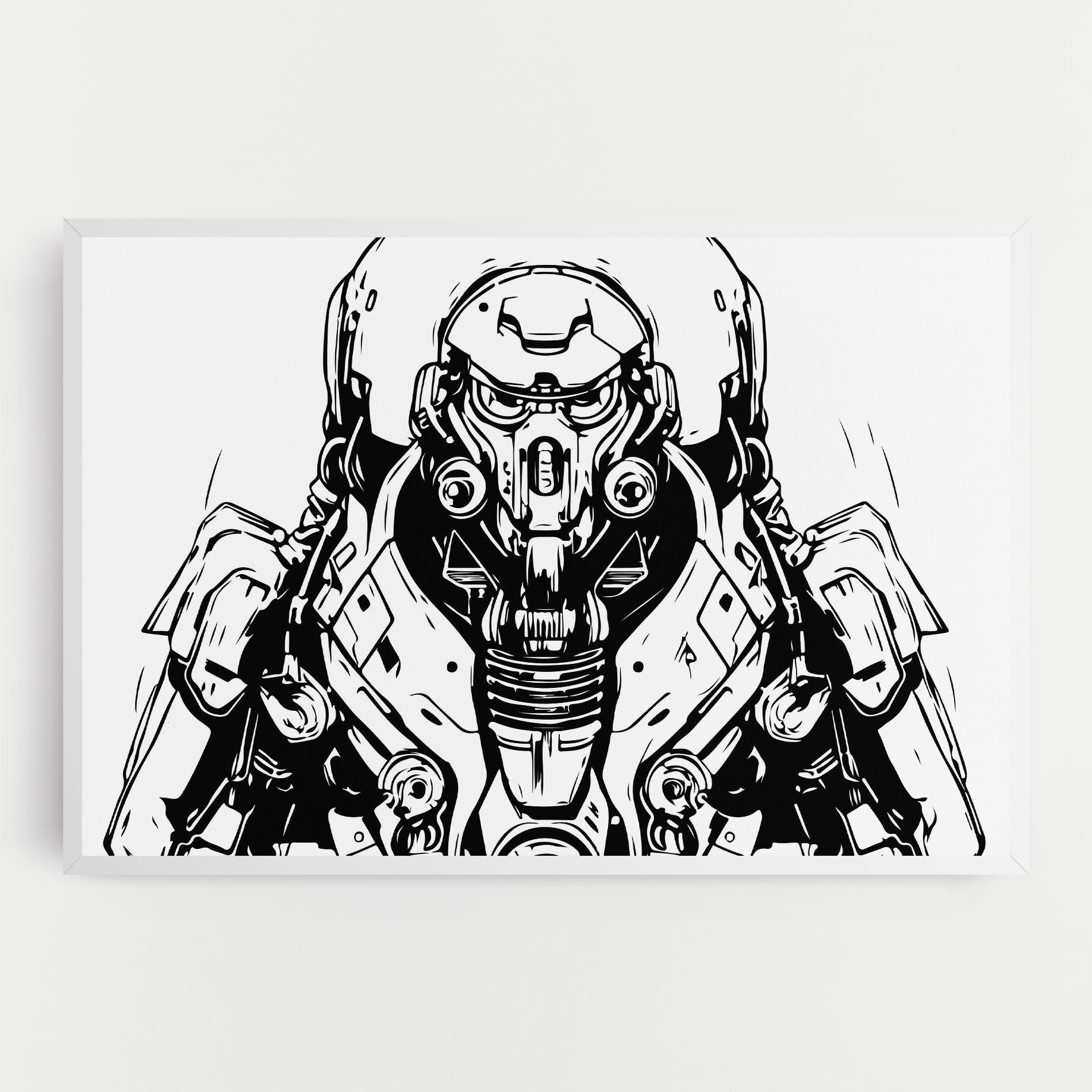 Vászonkép Military Robot mockup 0