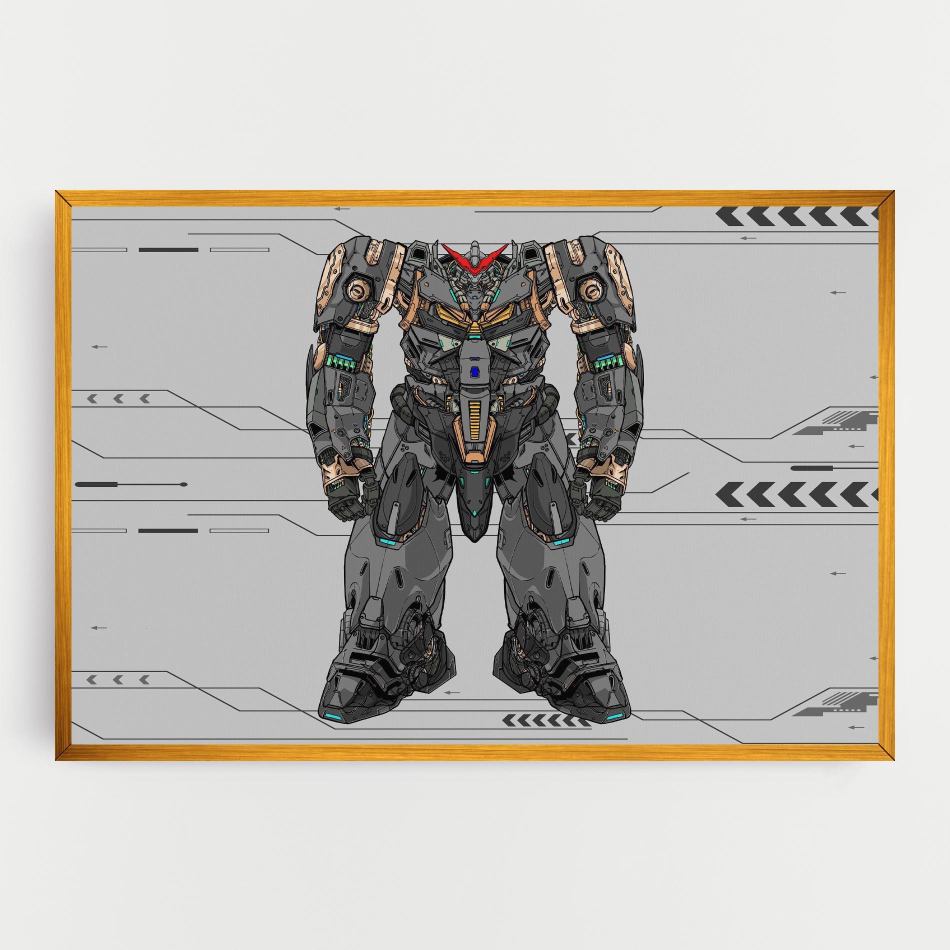 Vászonkép Big Grey Robot mockup 0