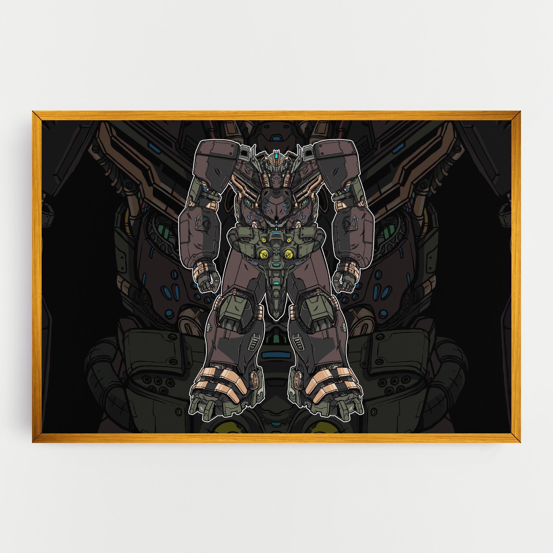 Vászonkép Brown Grey Robot mockup 0
