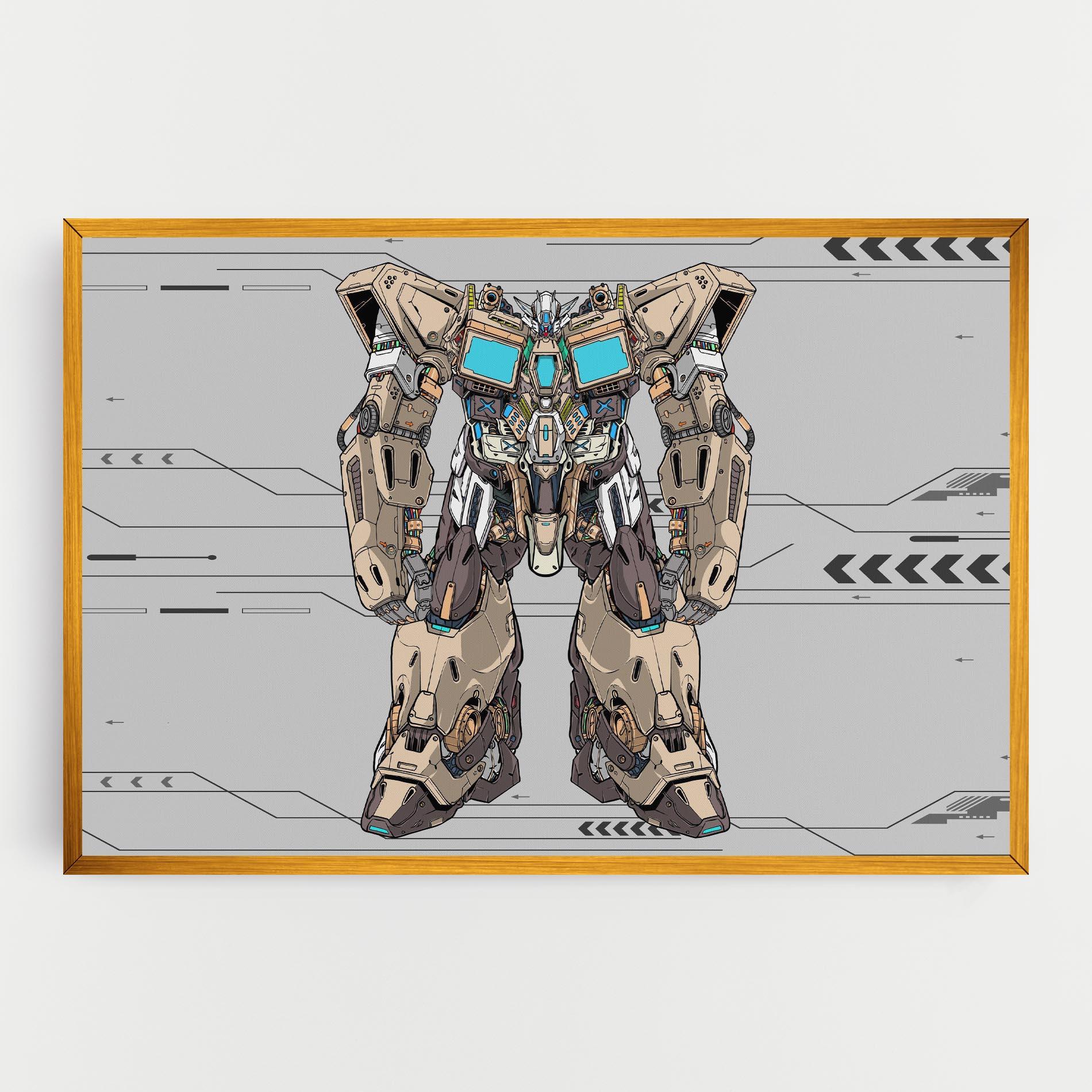 Vászonkép Cream Blue Robot mockup 0