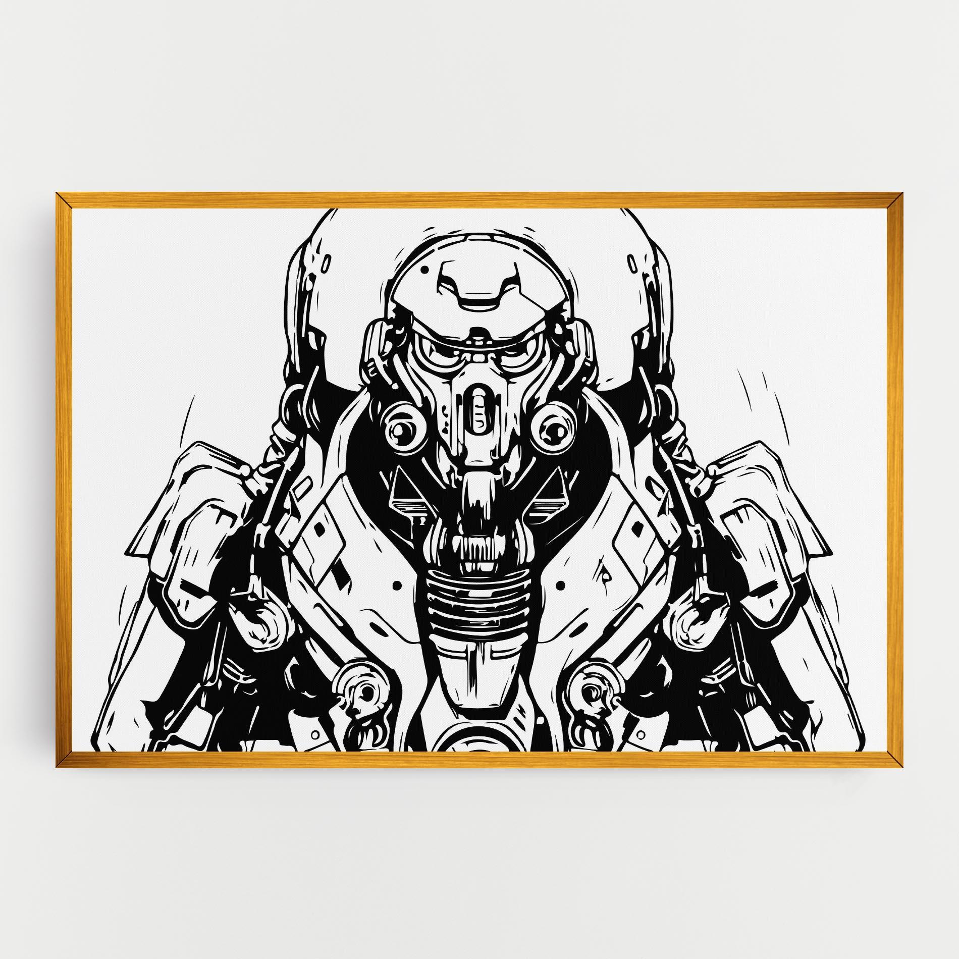 Vászonkép Military Robot mockup 0