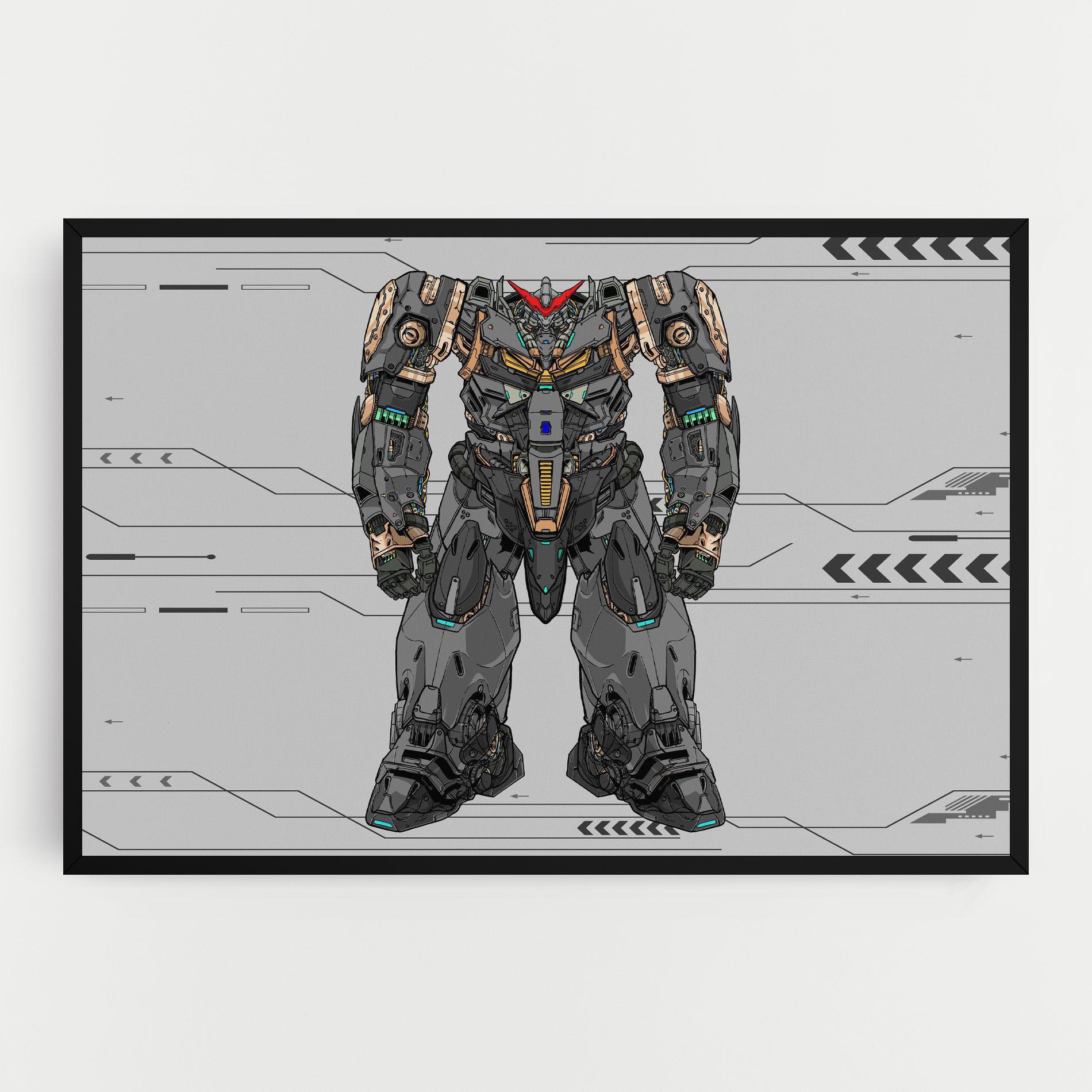 Vászonkép Big Grey Robot mockup 0