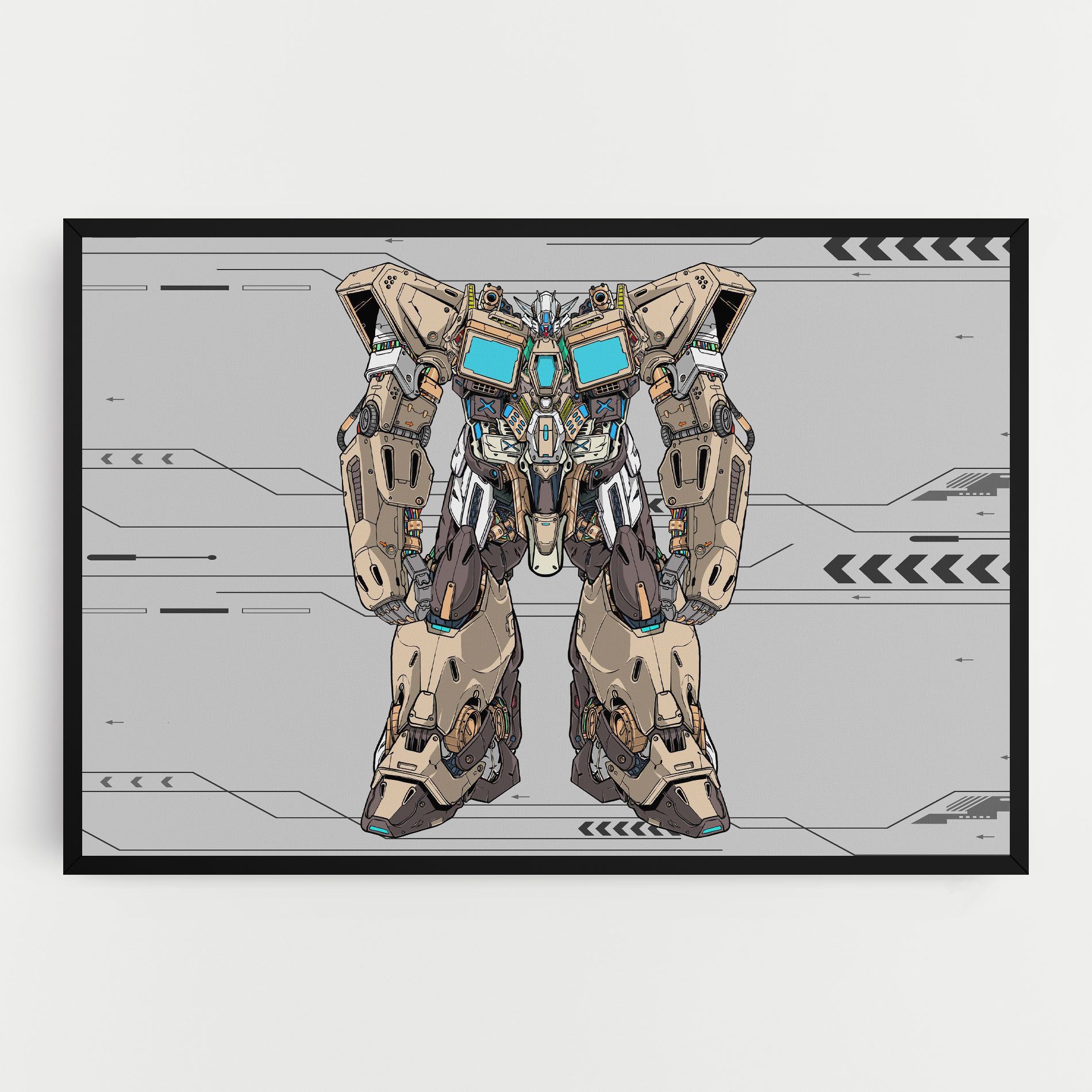 Cream Blue Robot mockup 0