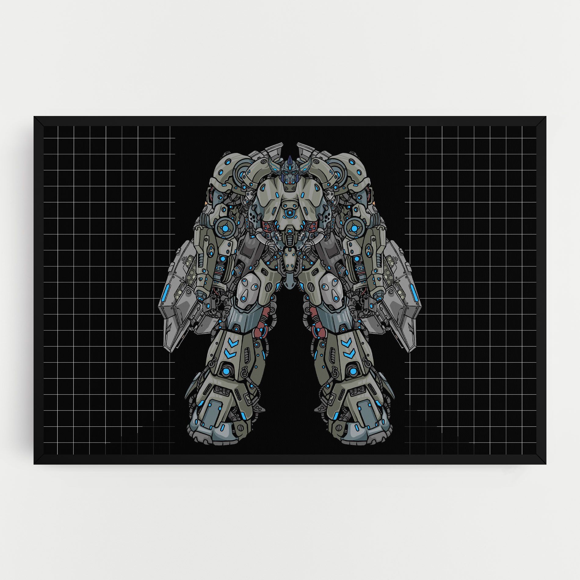 Grey Blue Robot mockup 0