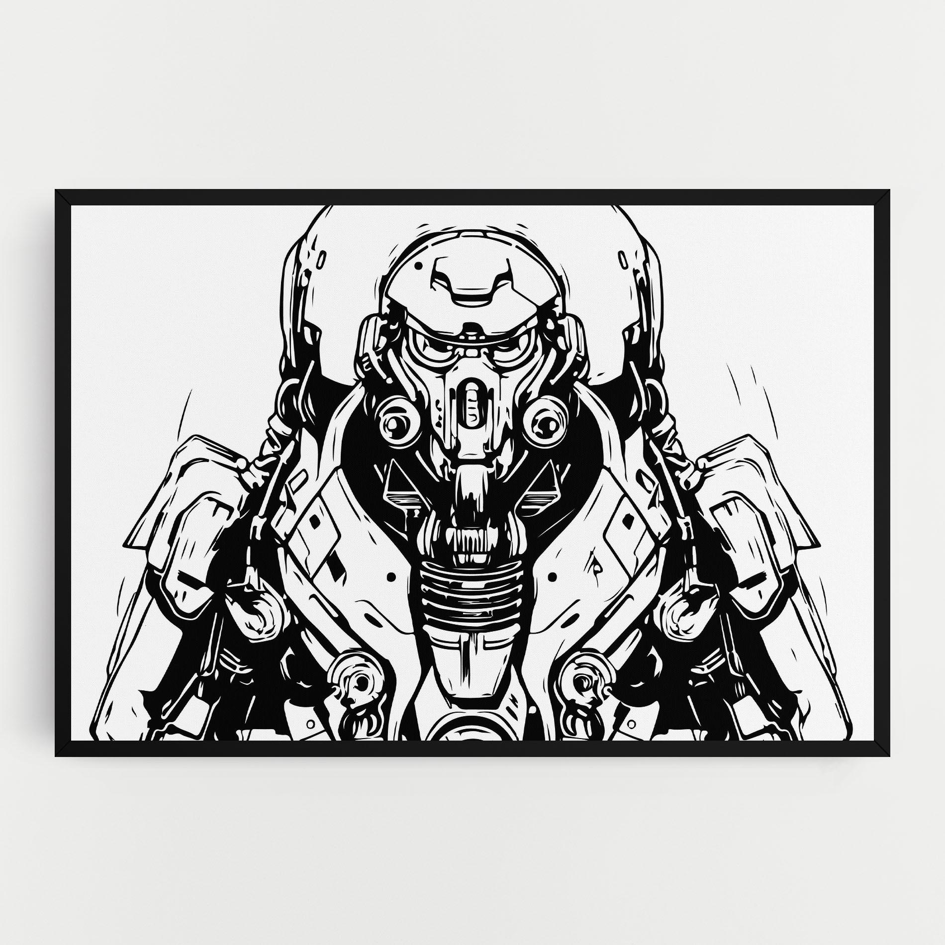 Vászonkép Military Robot mockup 0