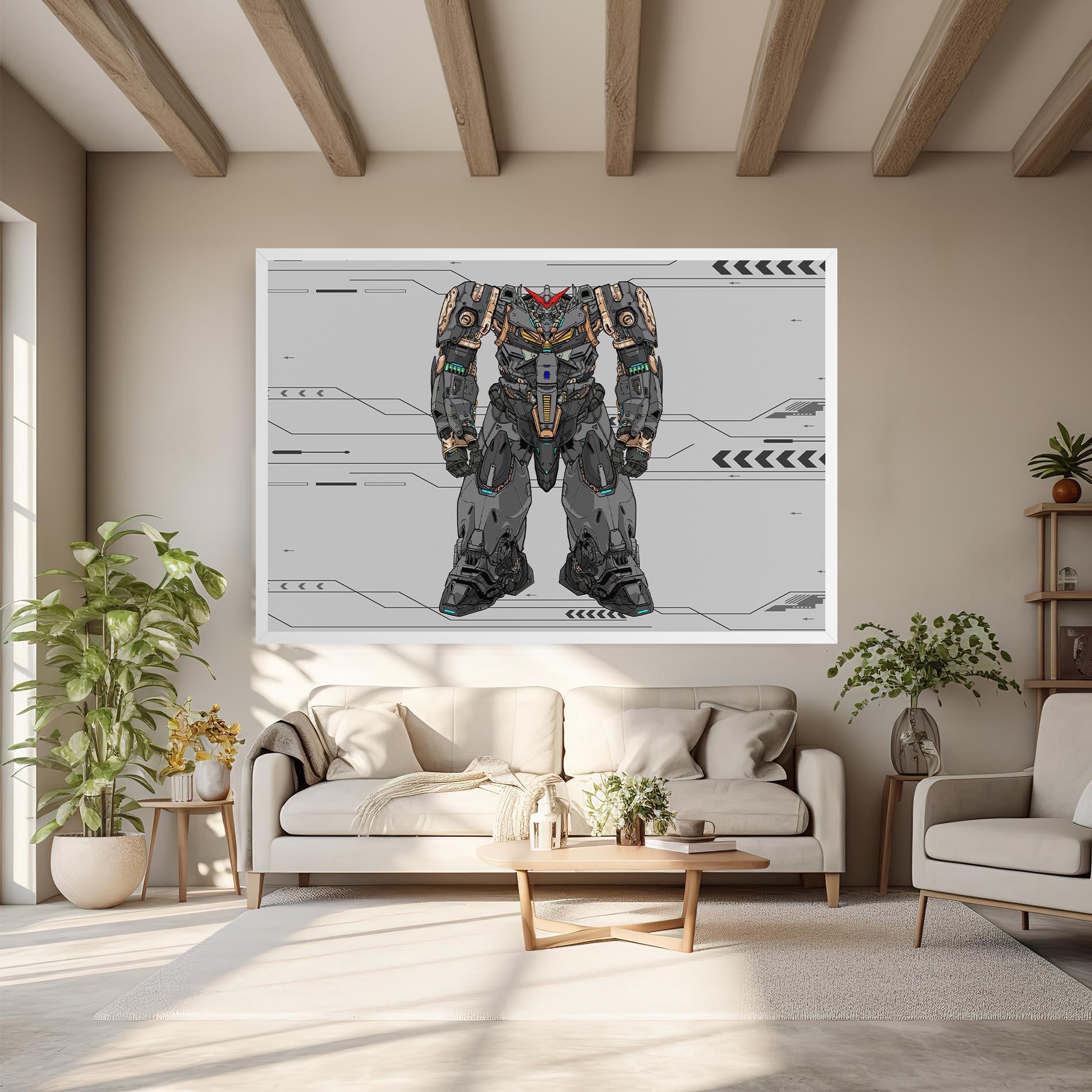 Vászonkép Big Grey Robot mockup 6