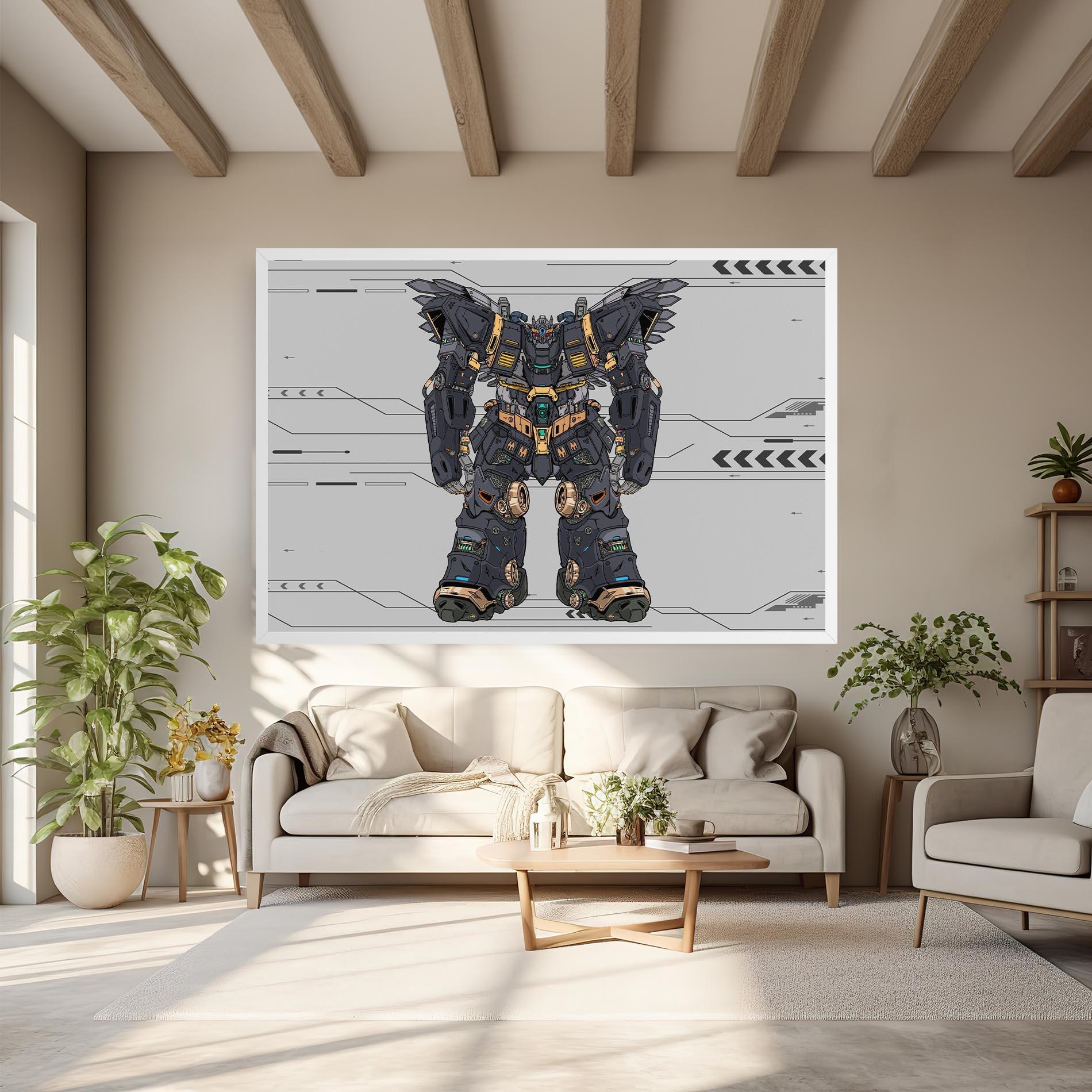 Vászonkép Grey Yelloy Robot mockup 6