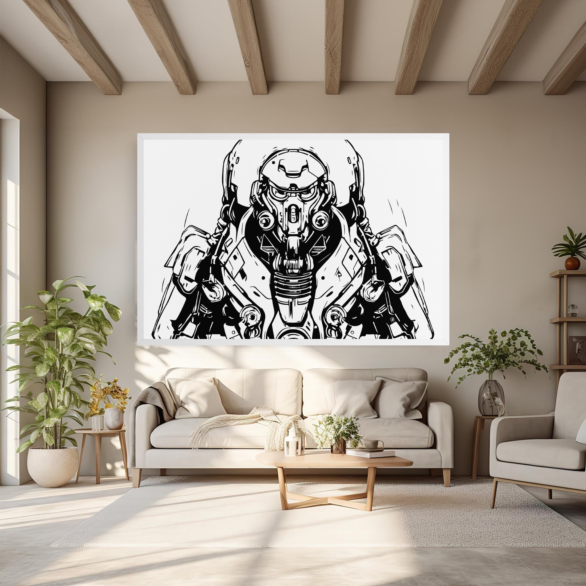 Vászonkép Military Robot mockup 6