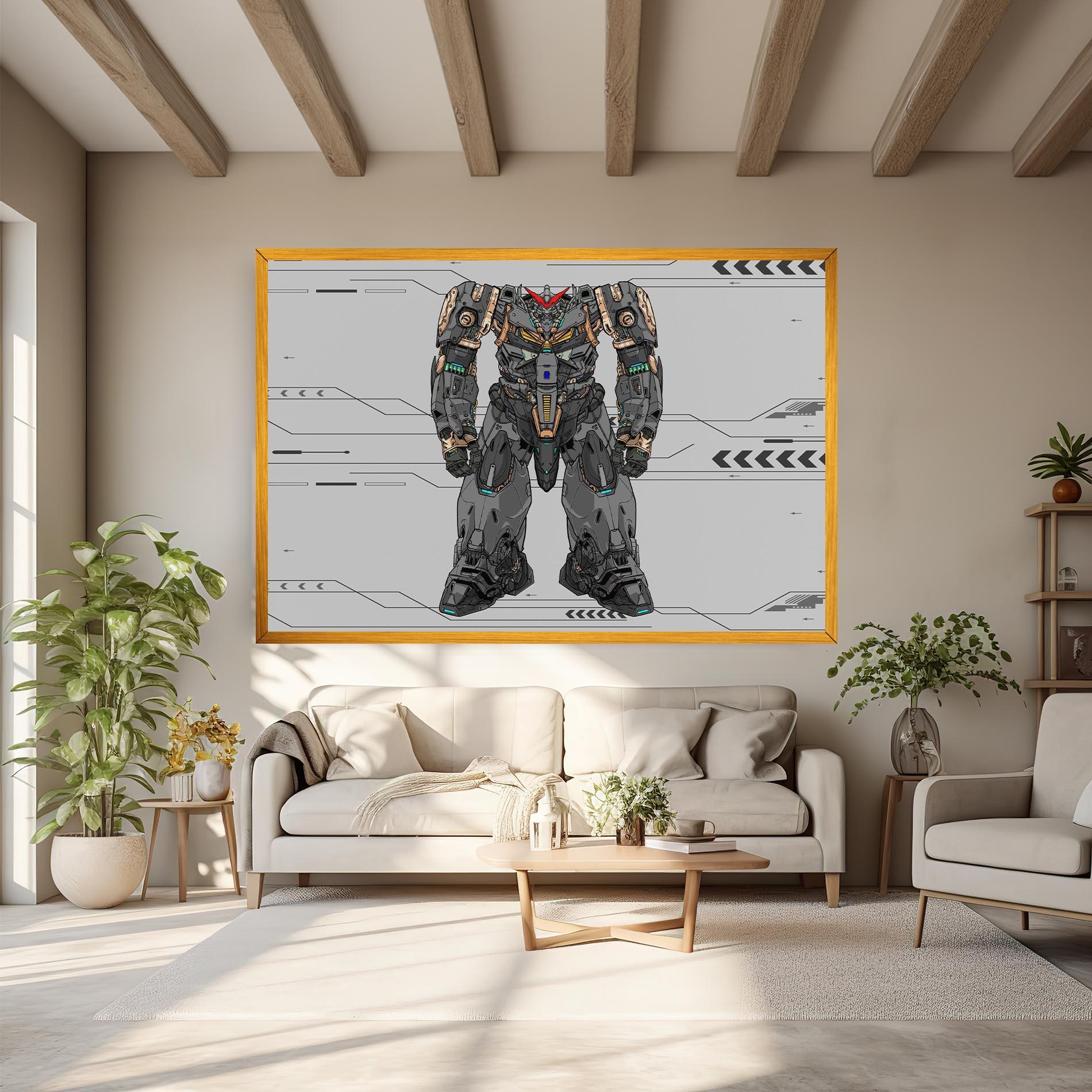 Vászonkép Big Grey Robot mockup 6