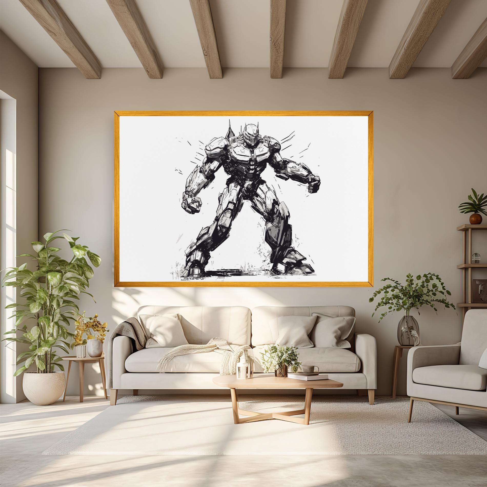 Vászonkép Grey White Robot mockup 6