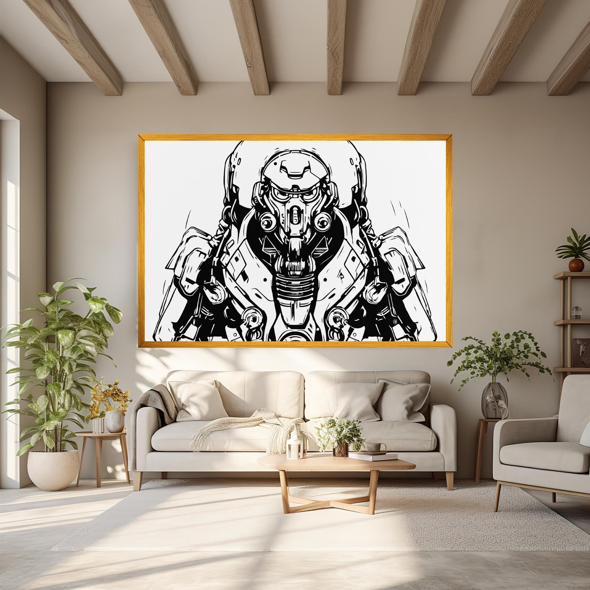 Vászonkép Military Robot mockup 6