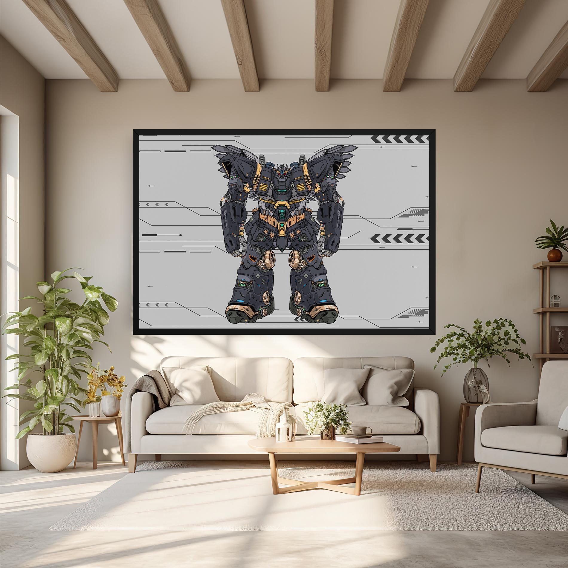 Vászonkép Grey Yelloy Robot mockup 6