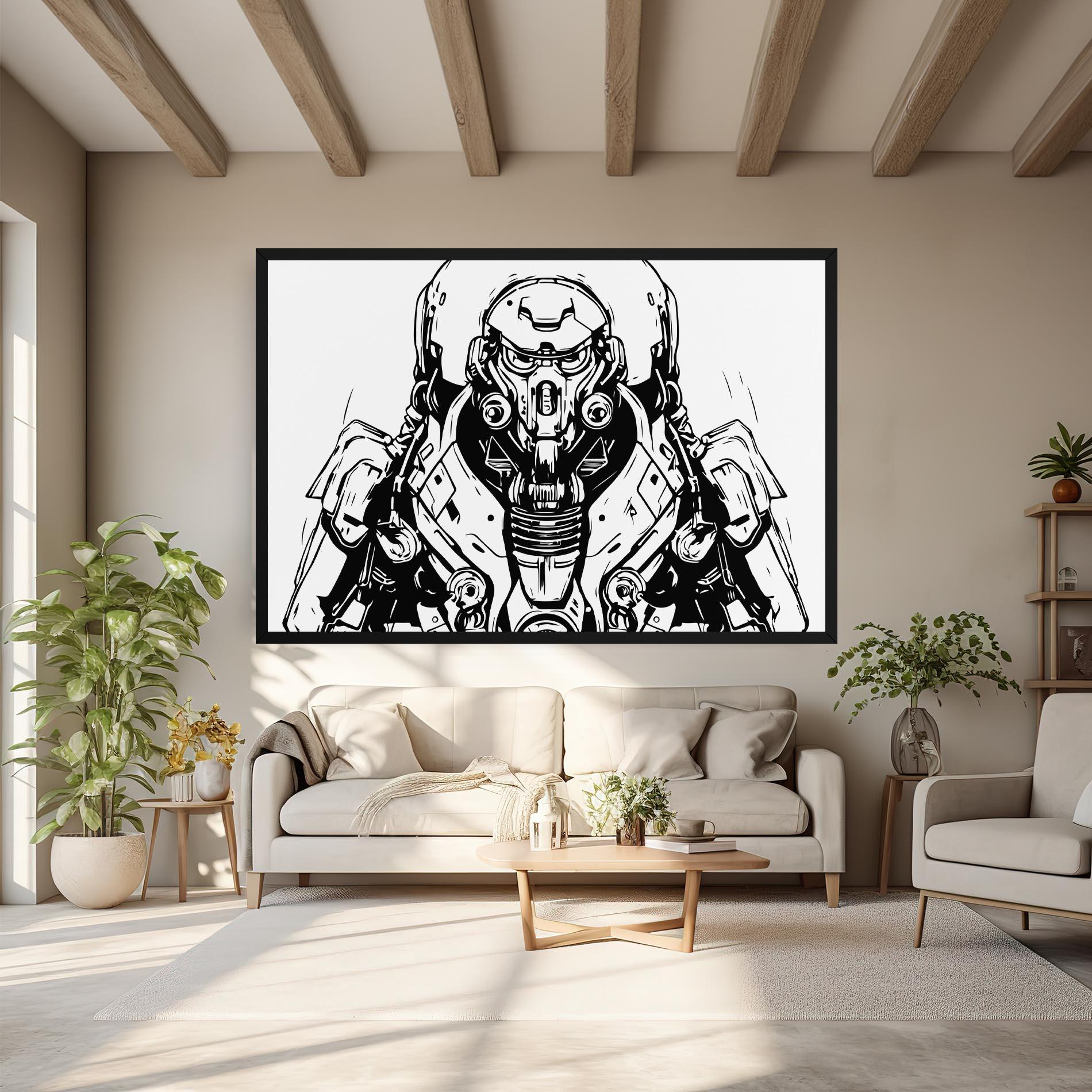 Vászonkép Military Robot mockup 6