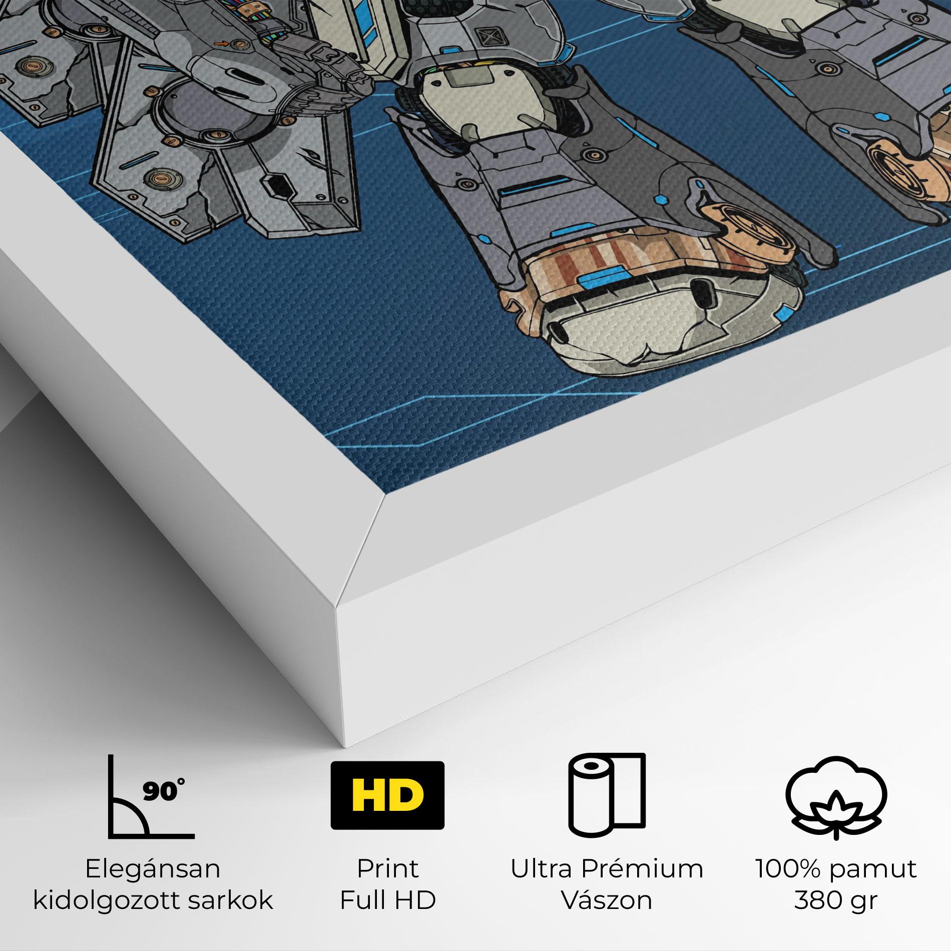 Vászonkép Blue Grey Robot mockup 4