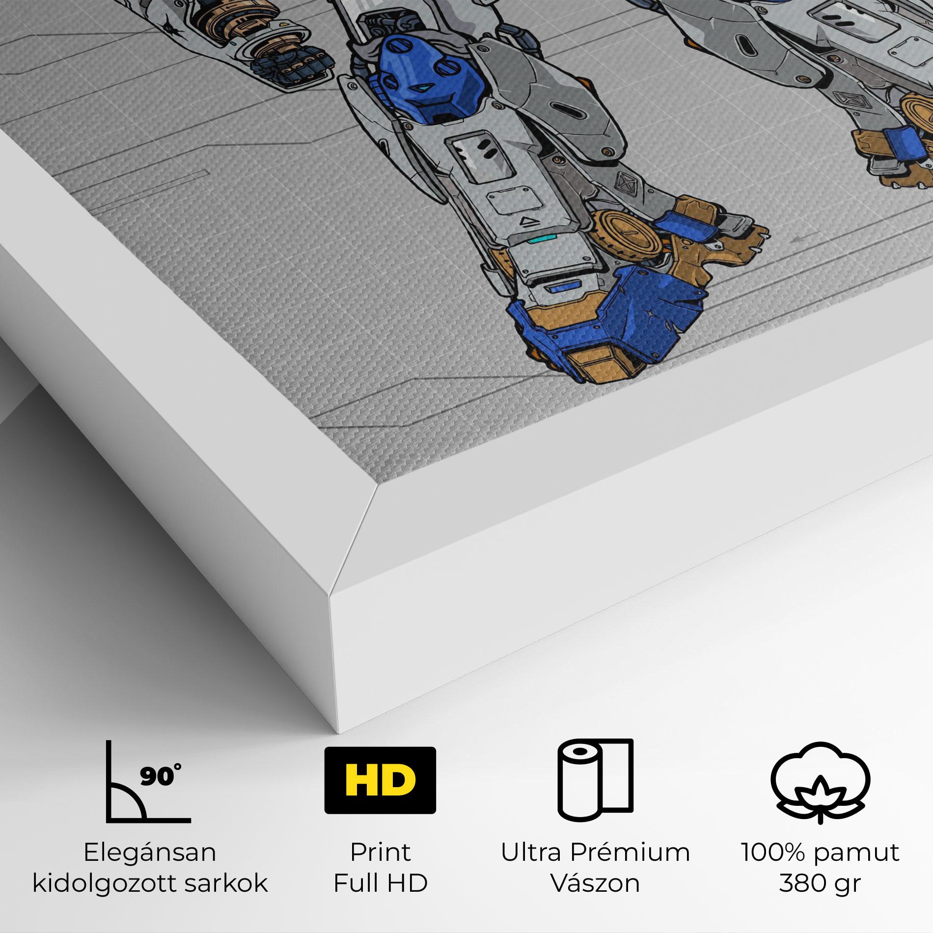 Vászonkép Blue Yellow Robot mockup 4