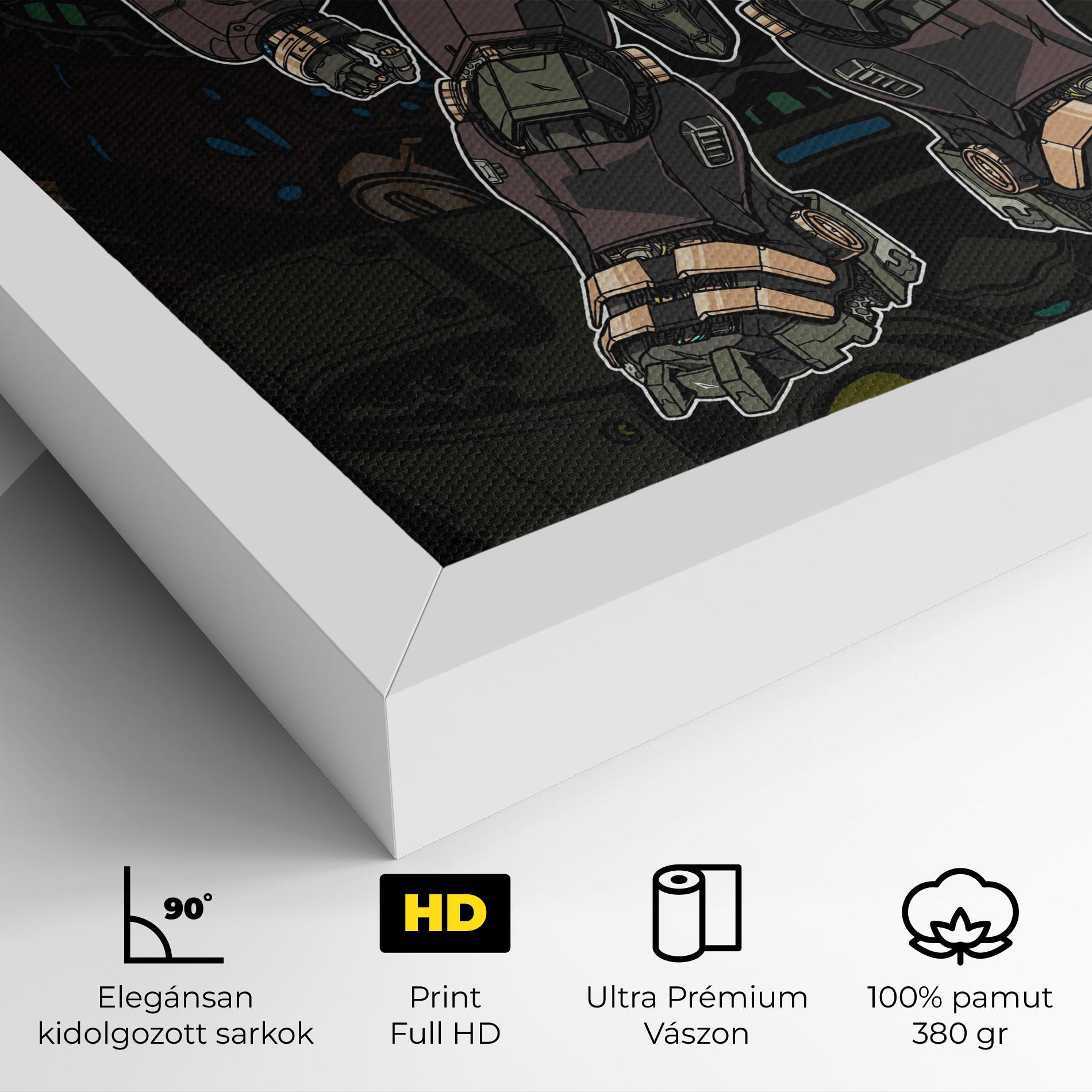 Vászonkép Brown Grey Robot mockup 4