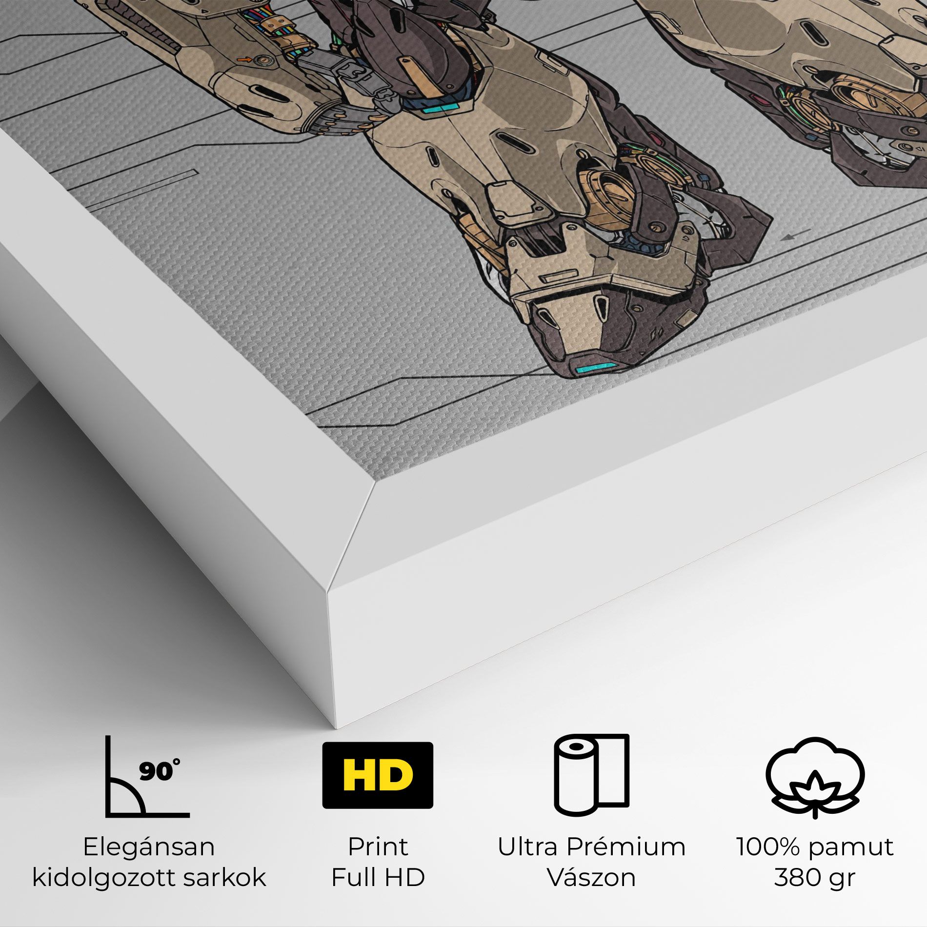 Cream Blue Robot mockup 4