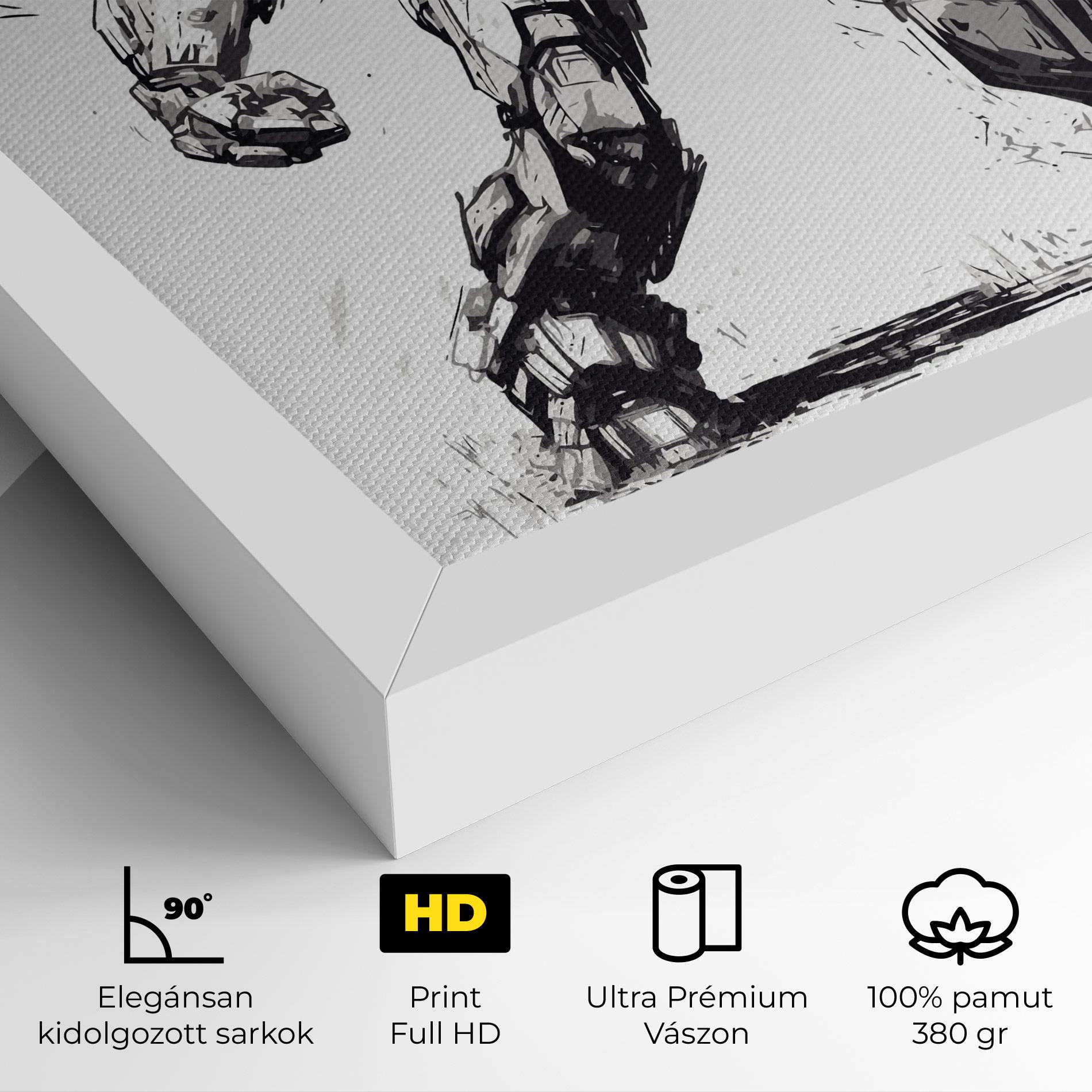 Vászonkép Grey White Robot mockup 4