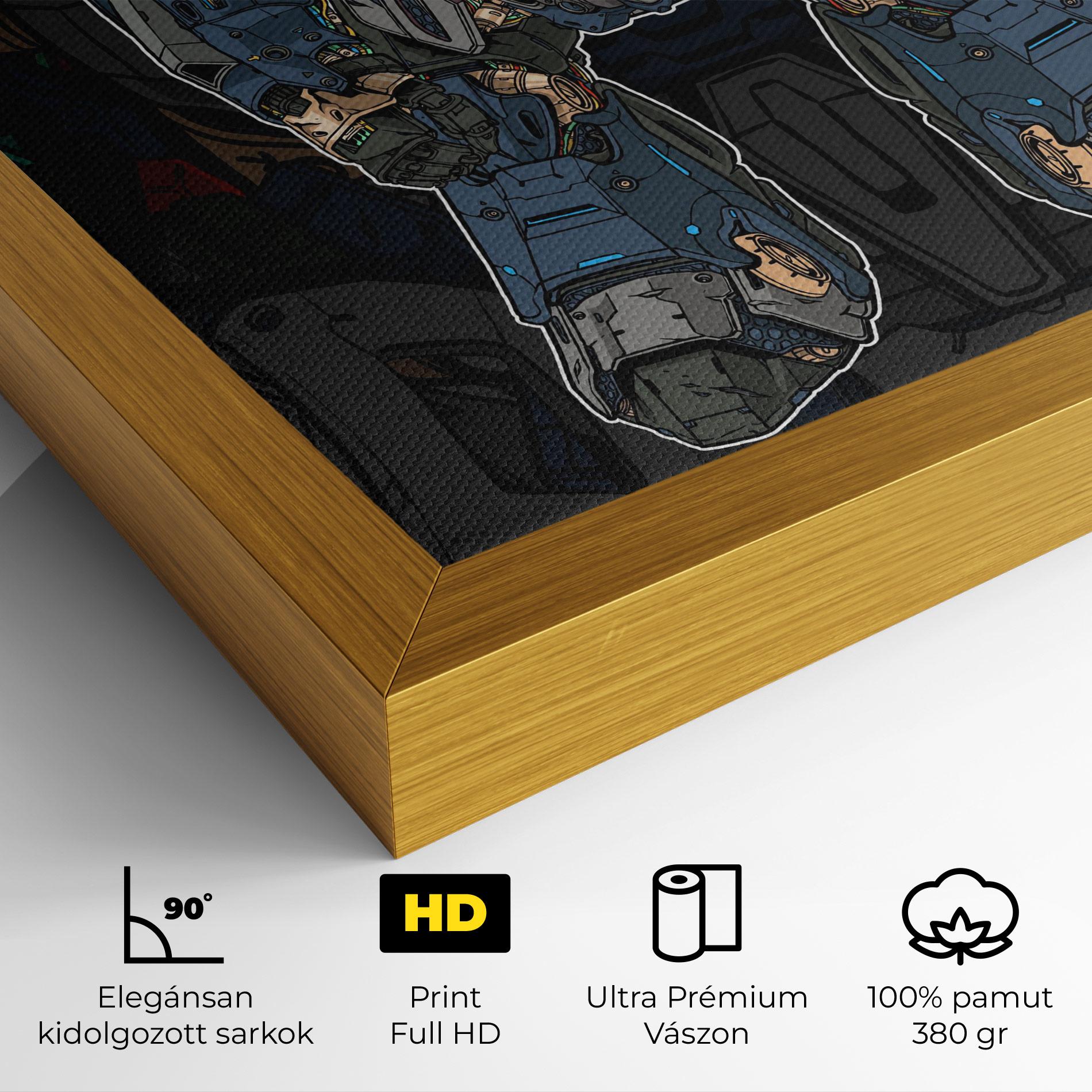 Vászonkép Blue Green Robot mockup 4