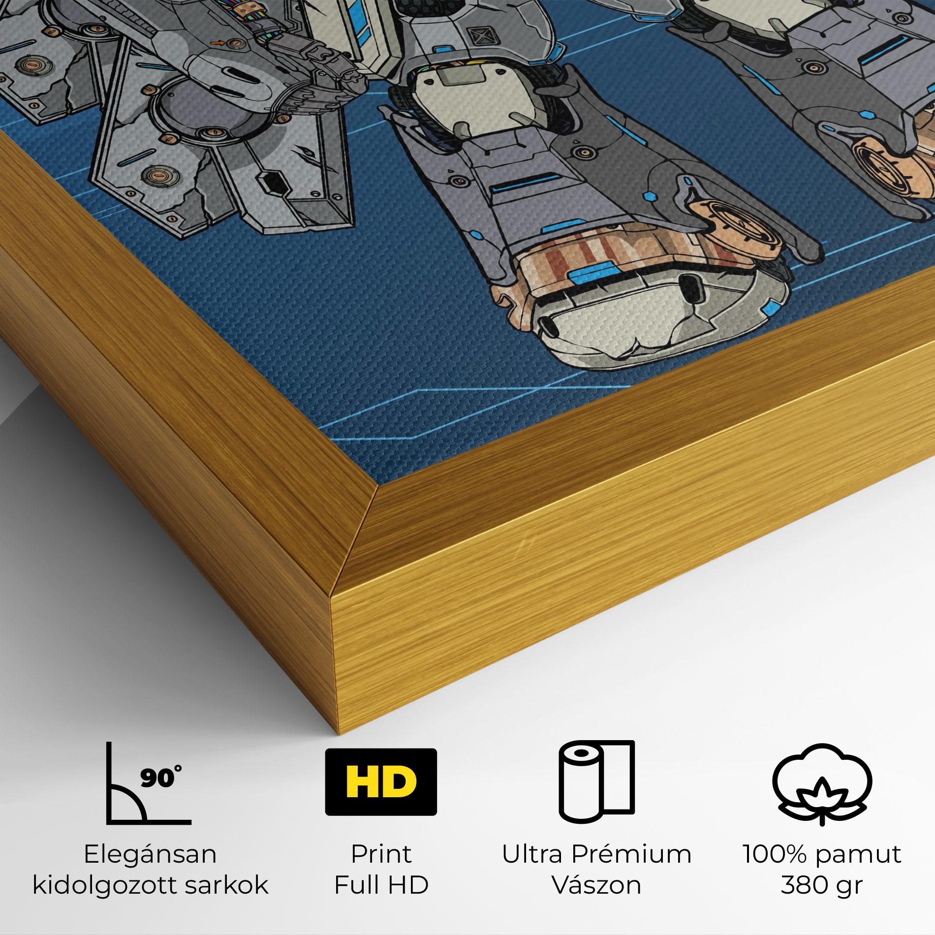 Vászonkép Blue Grey Robot mockup 4