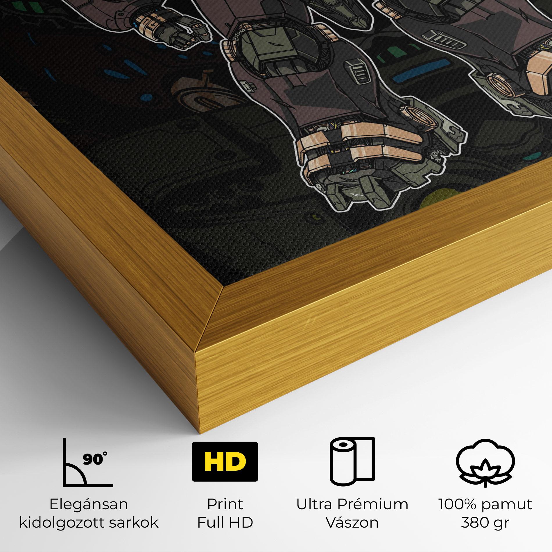 Vászonkép Brown Grey Robot mockup 4